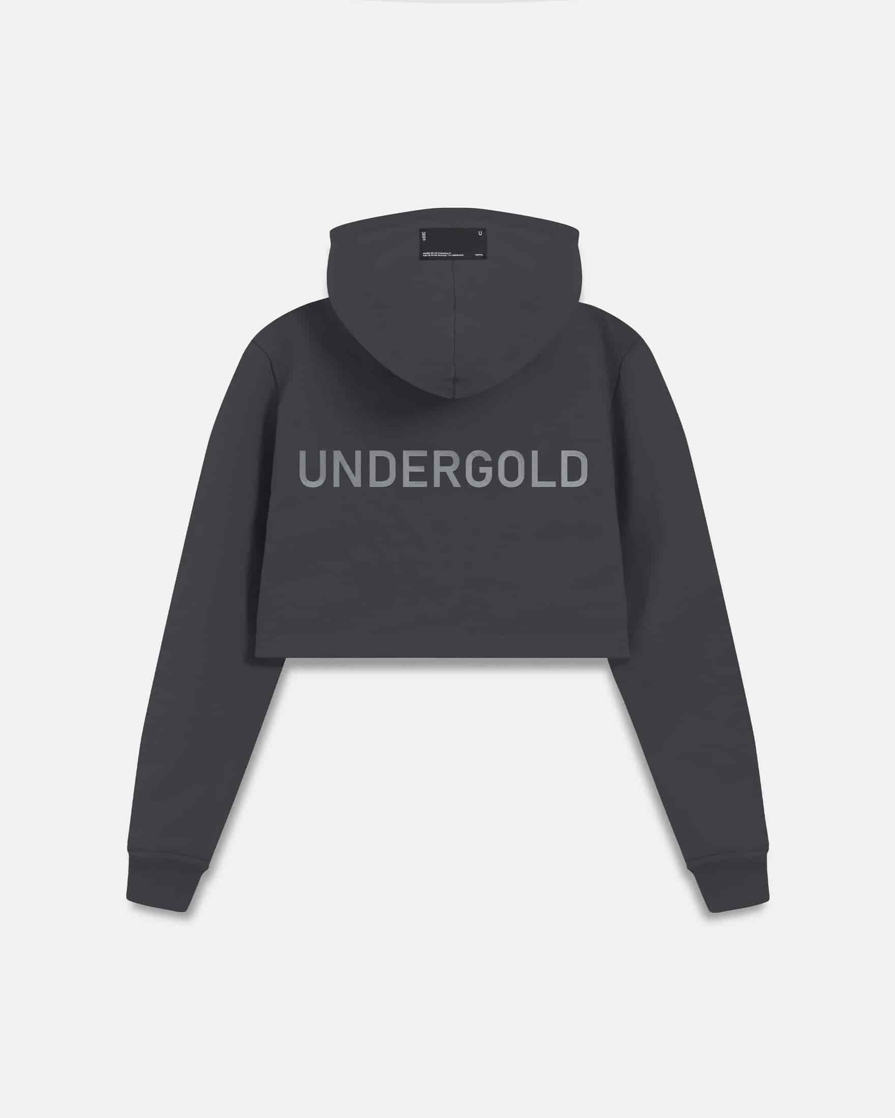 Line Basic Slim Fit Zip Up Cropped Hoodie Dark Gray - miniatura 3