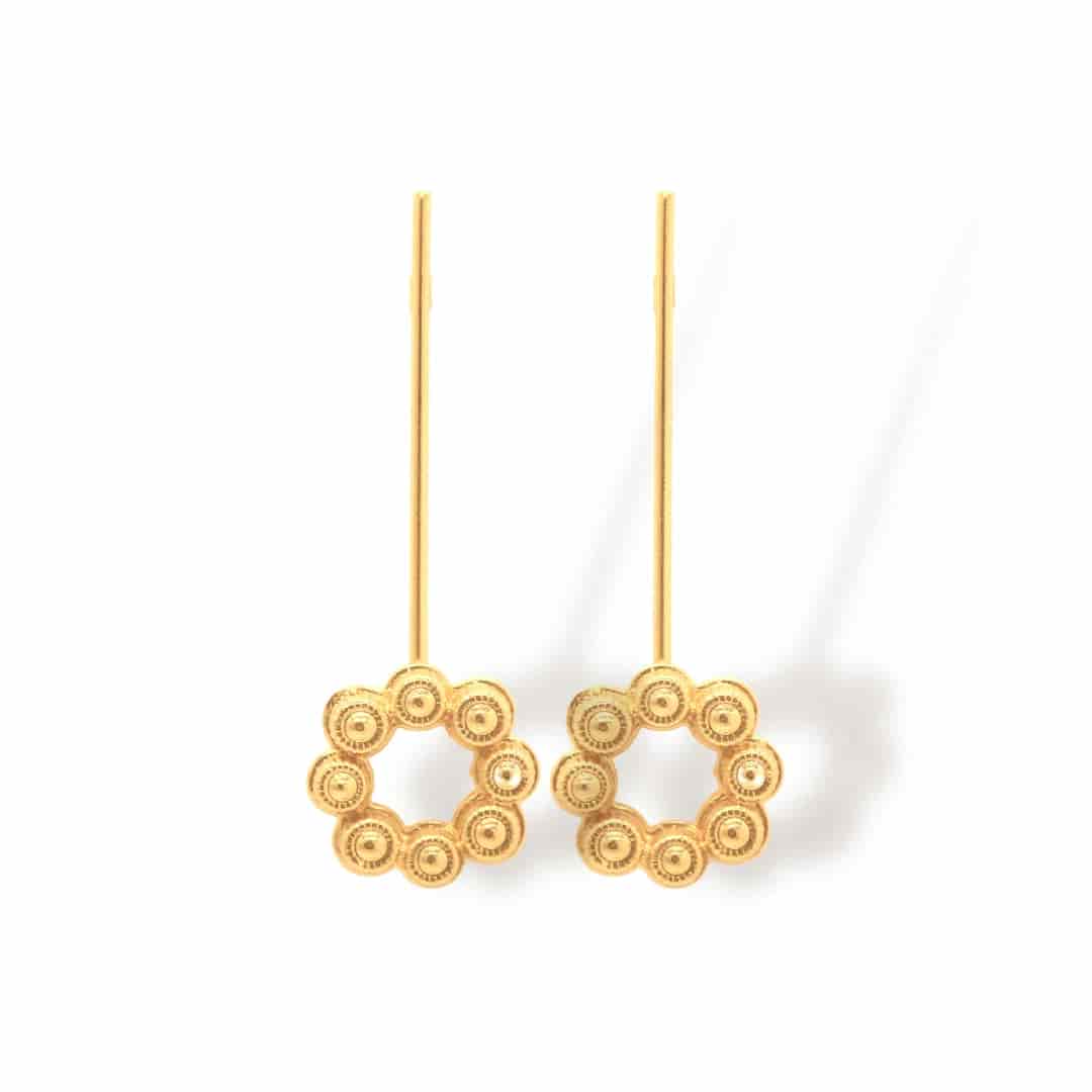 Aretes de coronas circulares largos - miniatura 1