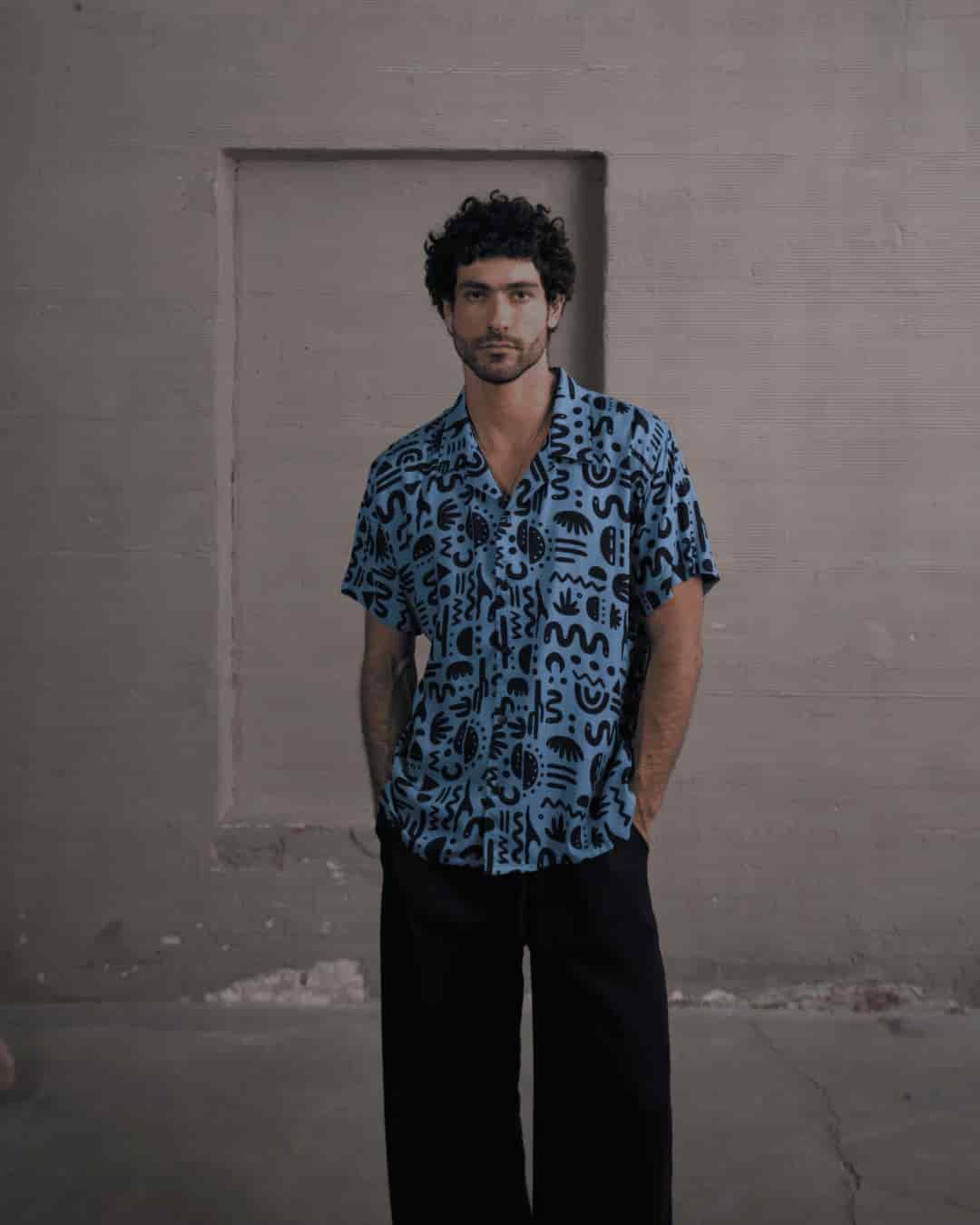 Camisa 3/4 onda azul - miniatura 6