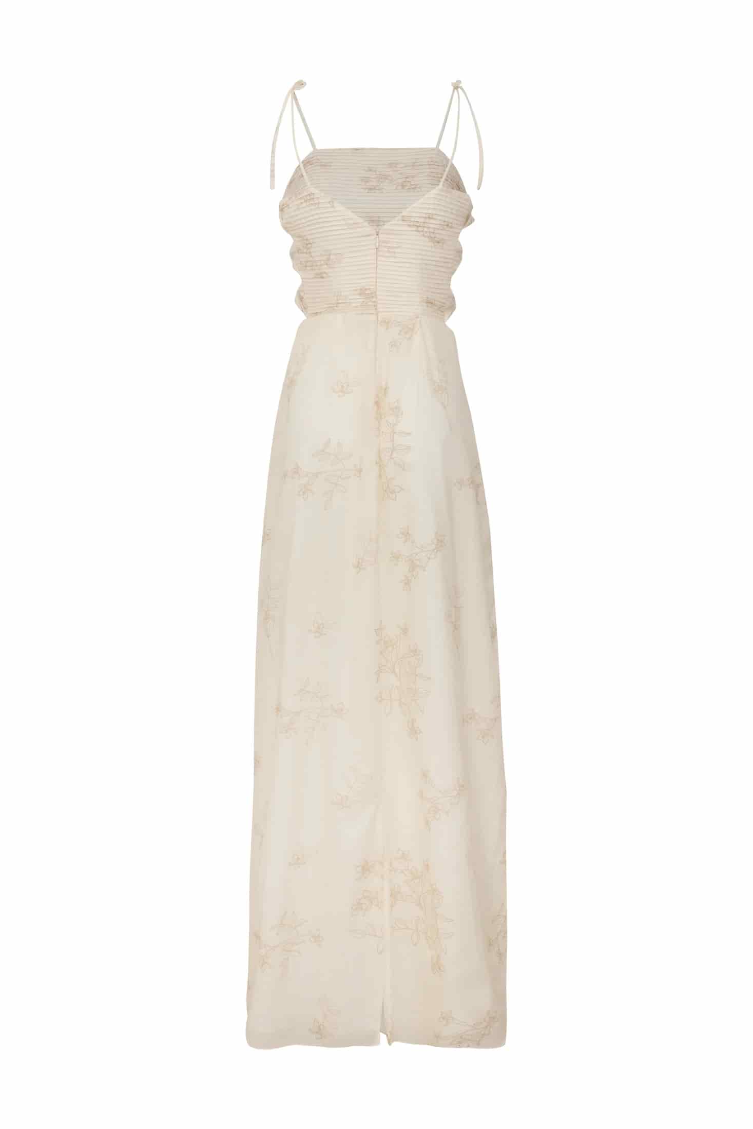 Tejada Pleated Cotton Midi Dress / Ivory Guayacan - miniatura 3