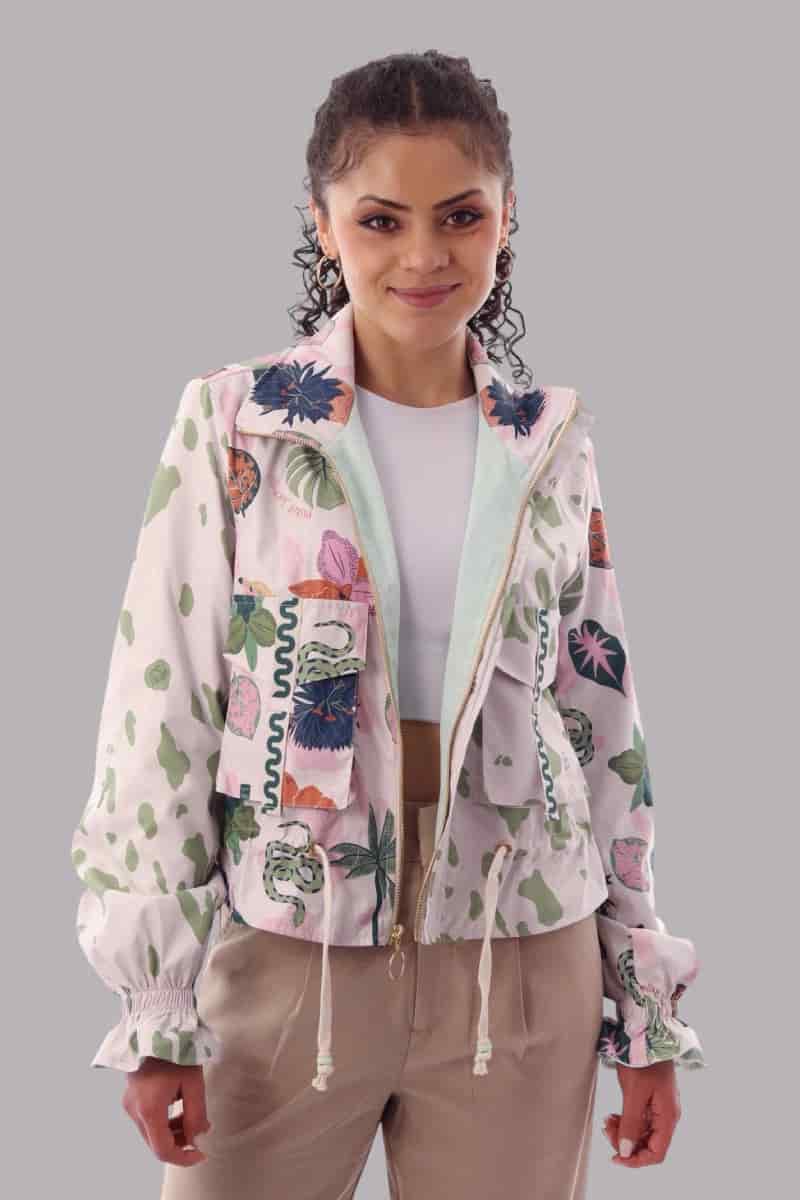 Chaqueta corta estampada  Orquídea Clara - miniatura 1