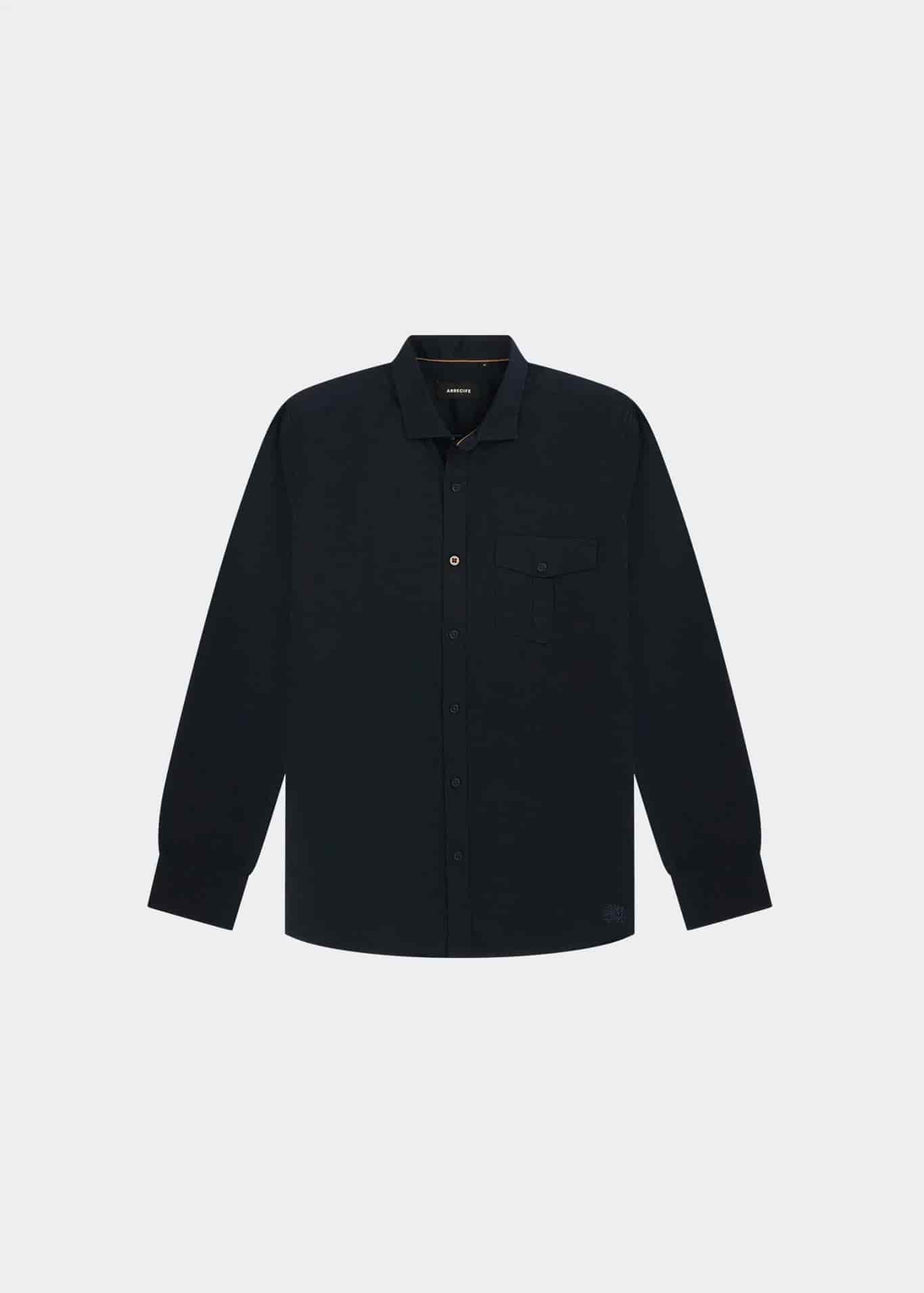 CAMISA PRAGA MANGA LARGA AZUL OSCURO - miniatura 1