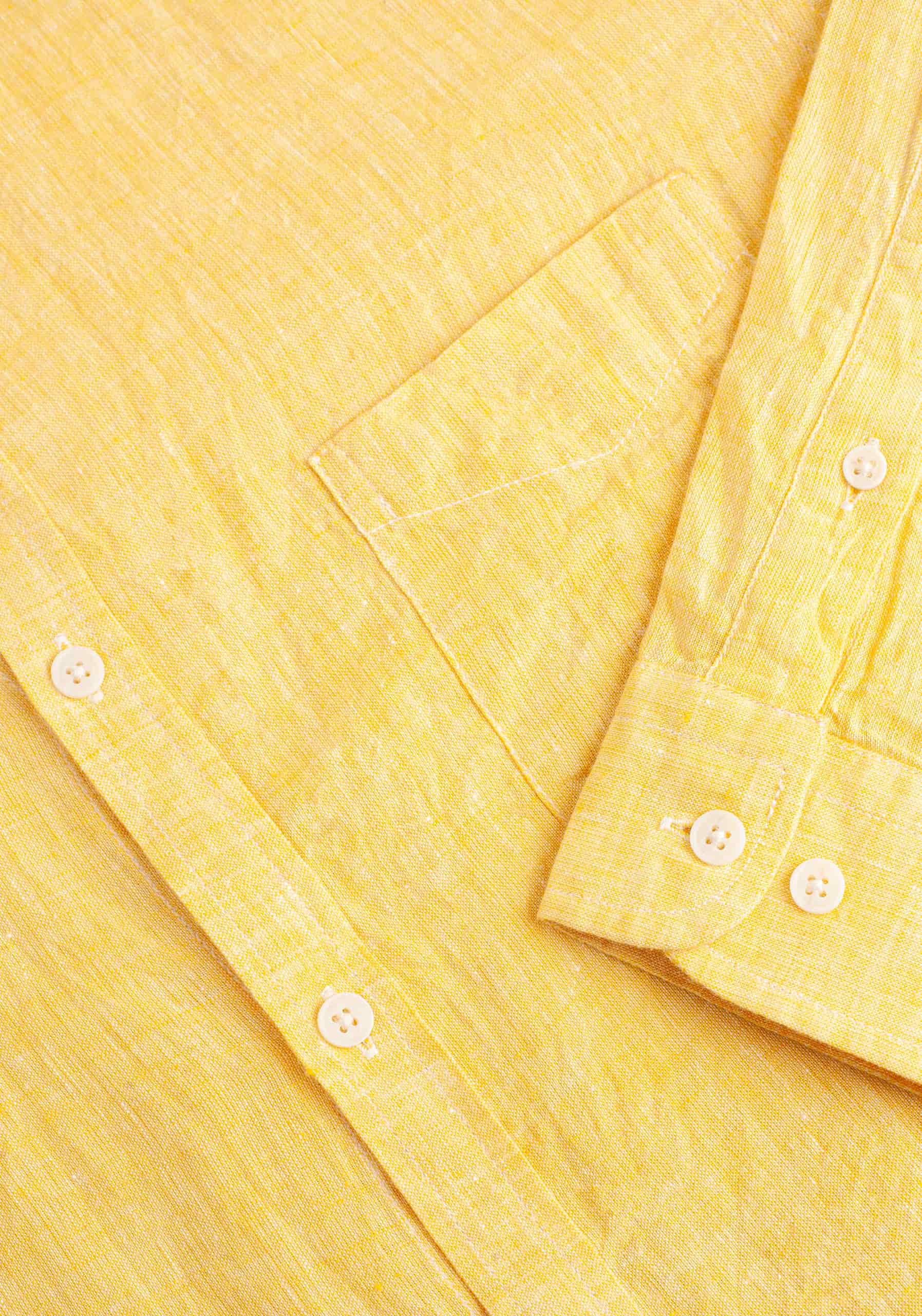Camisa CI Lino Bols. Amarillo Med. - miniatura 3
