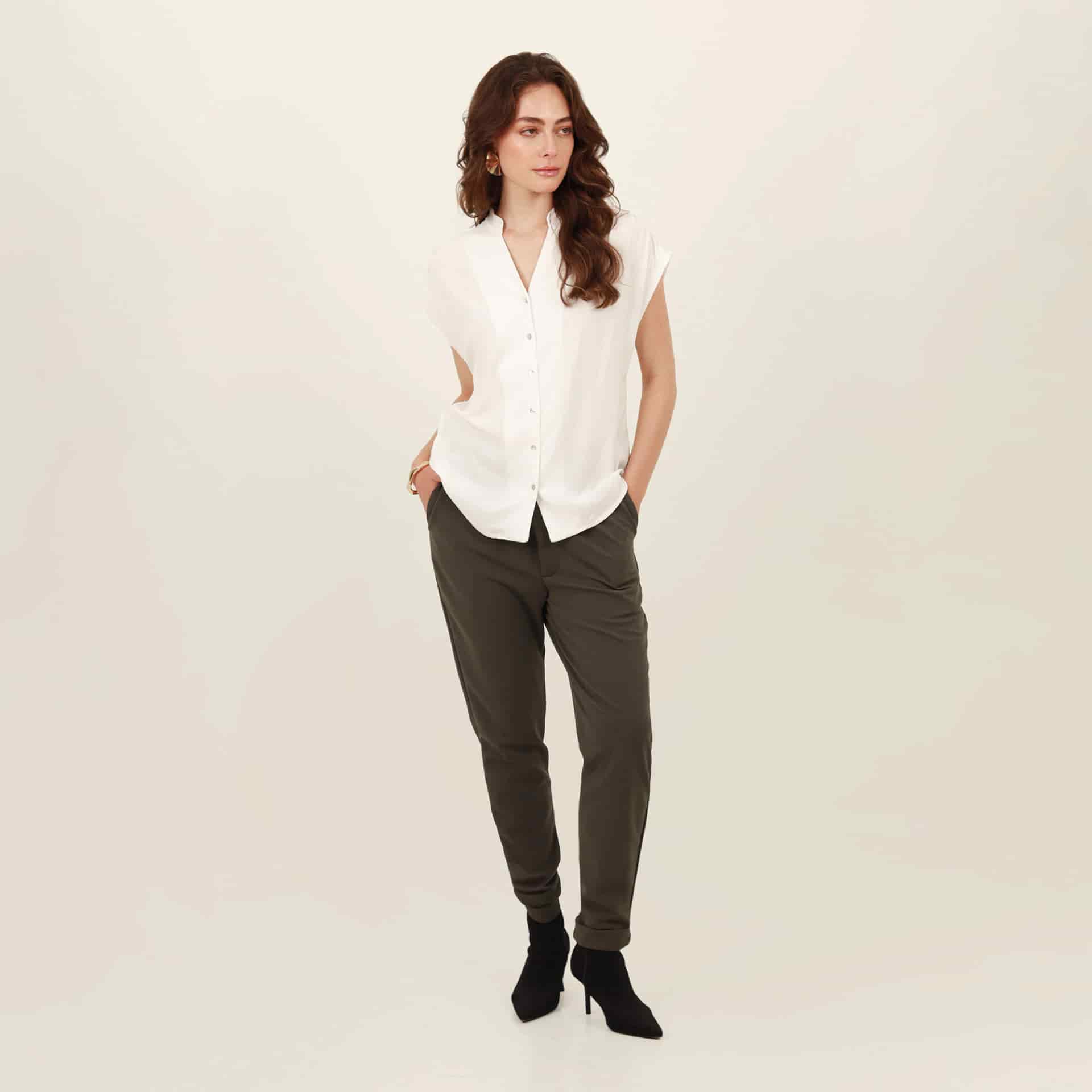 Pantalón bota recta guardapolvo con elastico en cintura - miniatura 7