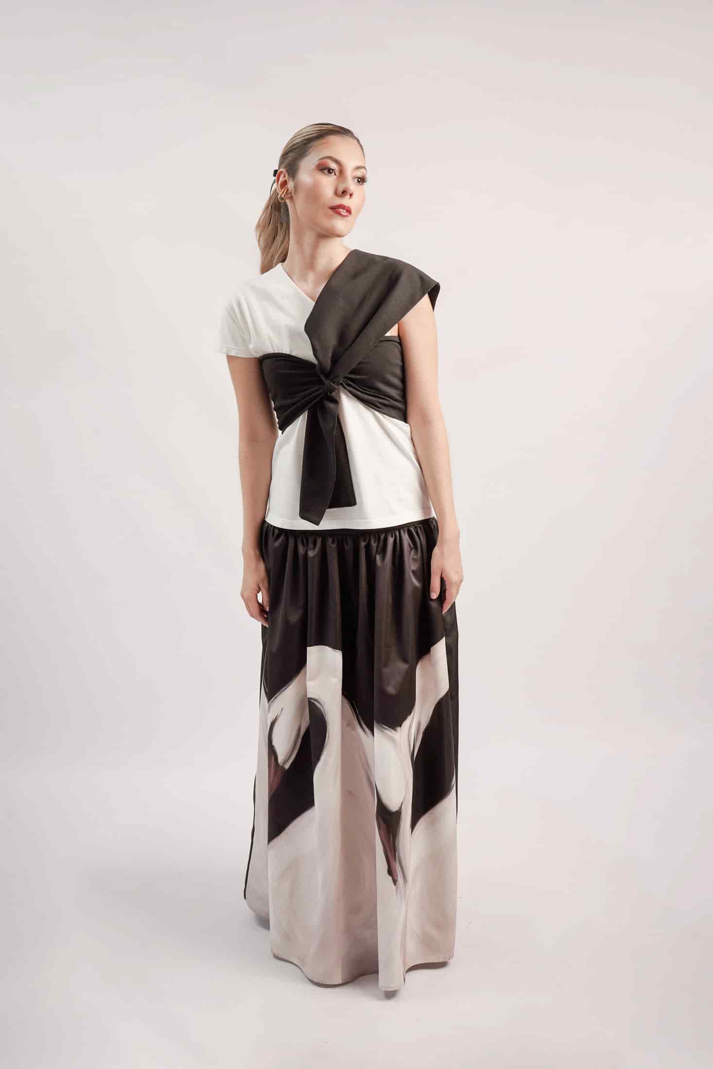 T-SHIRT BOW BLACK AND WHITE - miniatura 5