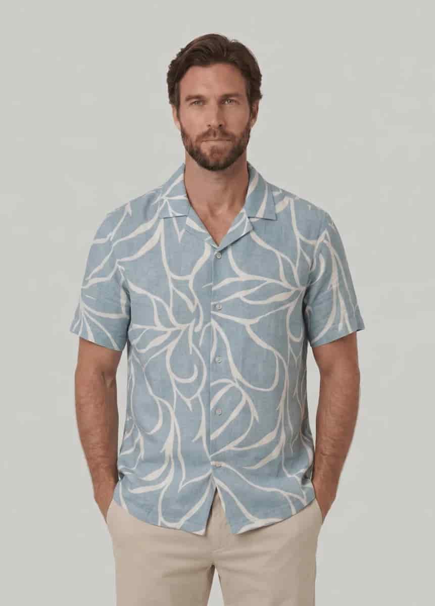 Camisa estampada manga corta para hombre Jon Sonen 027225056 - miniatura 2