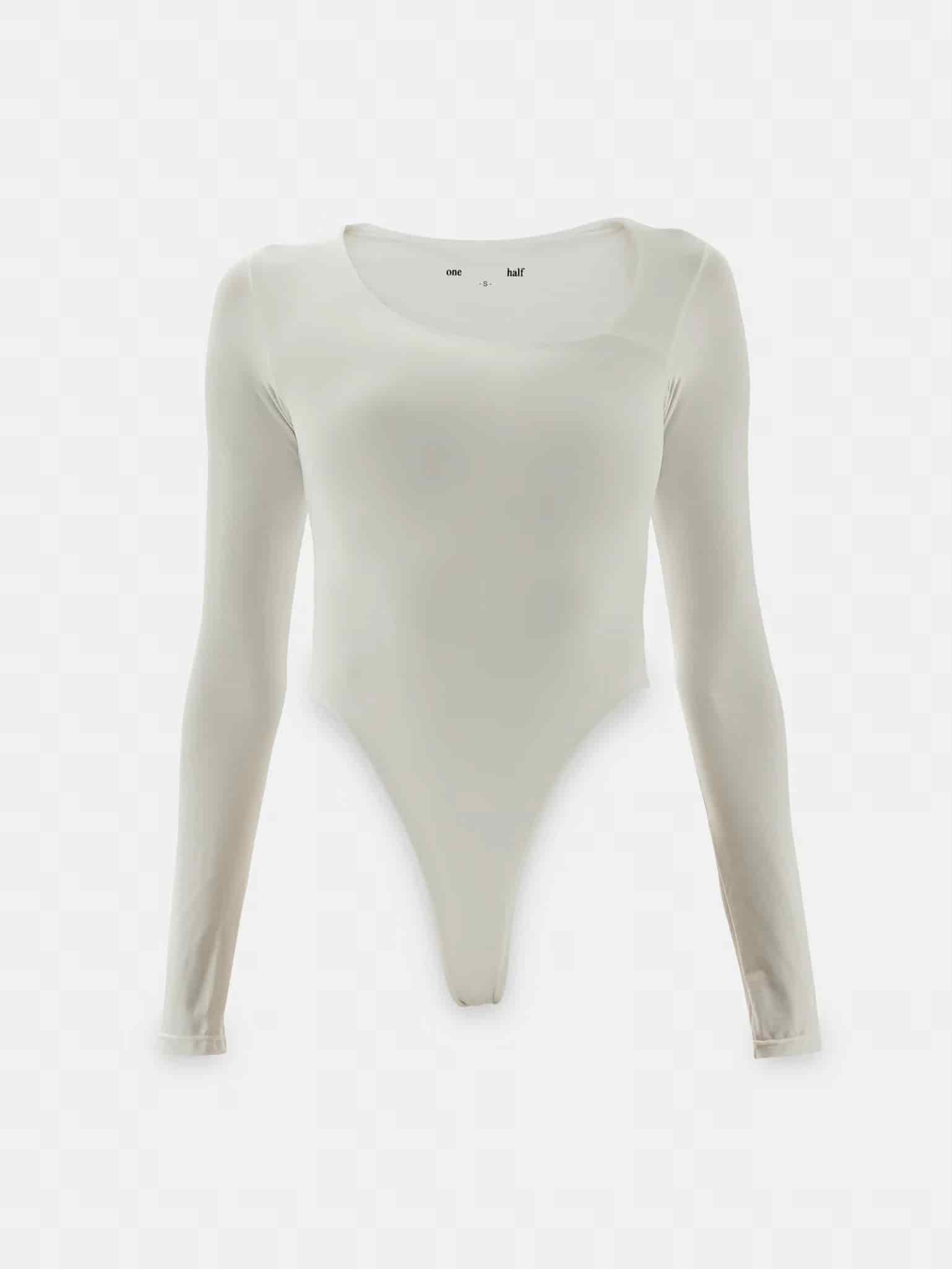 OPEN CURVE BODYSUIT - SOFT WHITE - miniatura 7