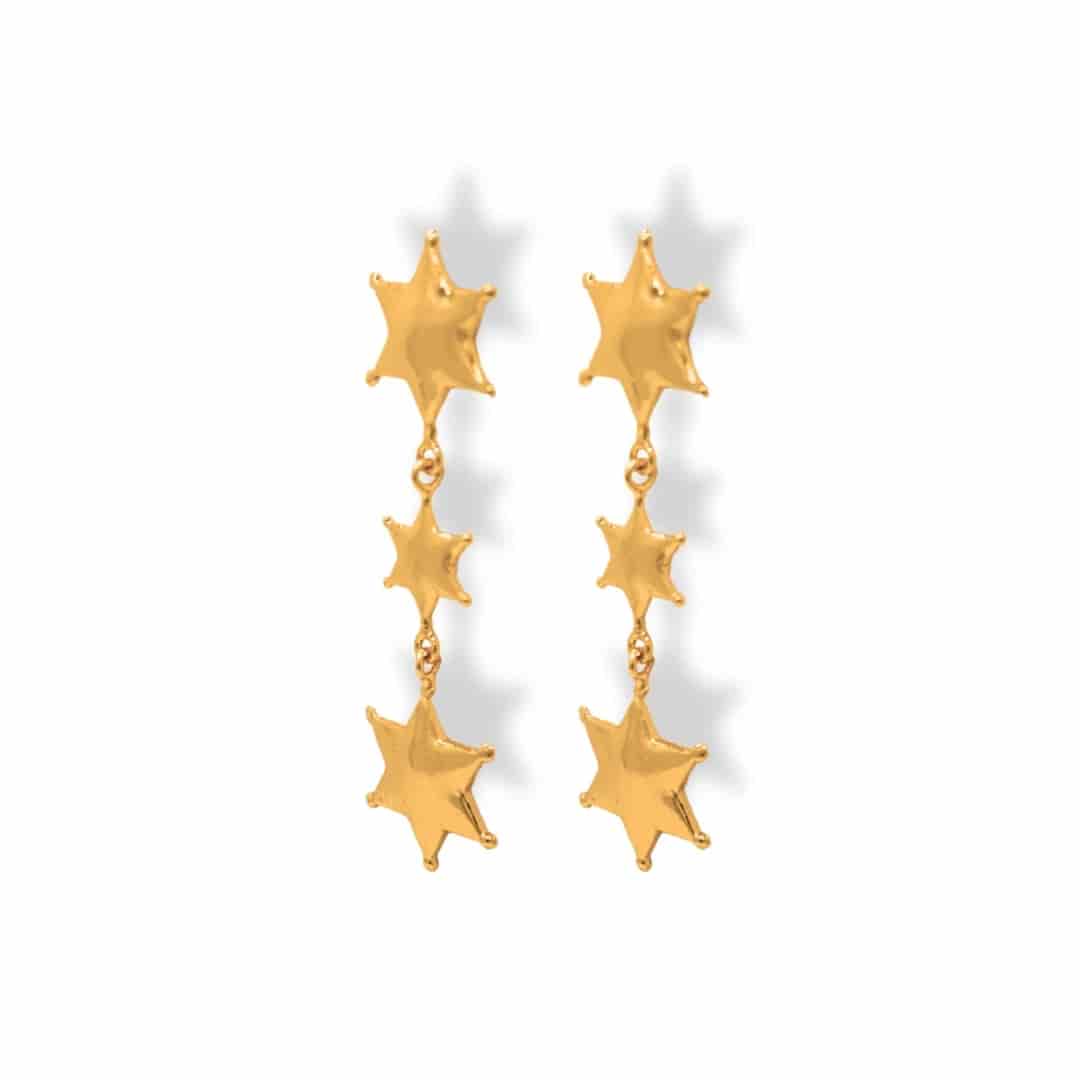 Aretes largos con estrellas de sheriff - miniatura 2