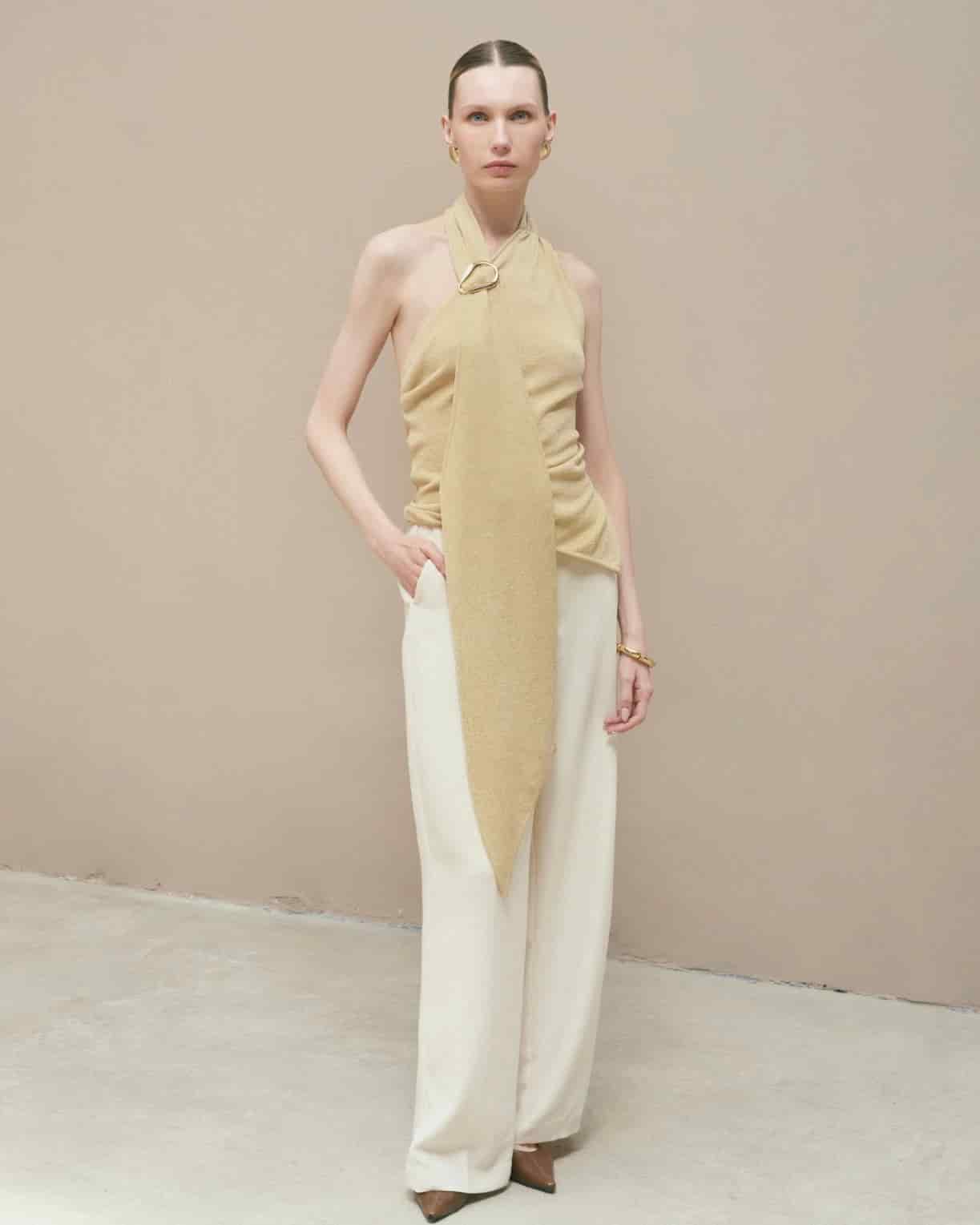Top Afrodita Beige-Dorado - miniatura 1