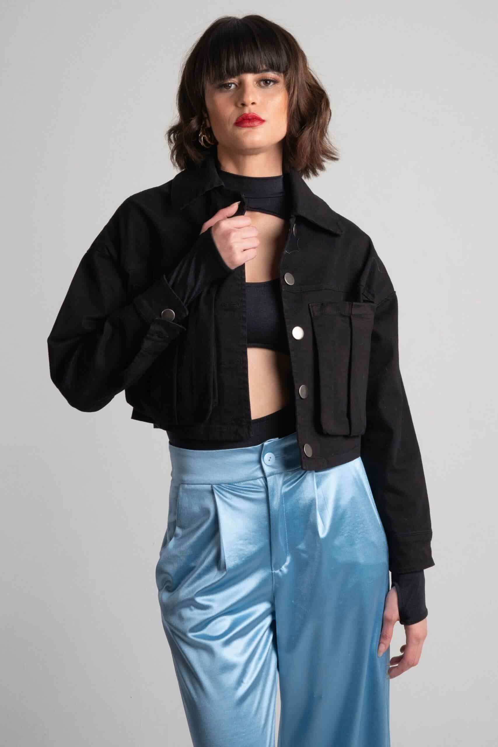 Chaqueta Cortés Denim Negra - miniatura 4