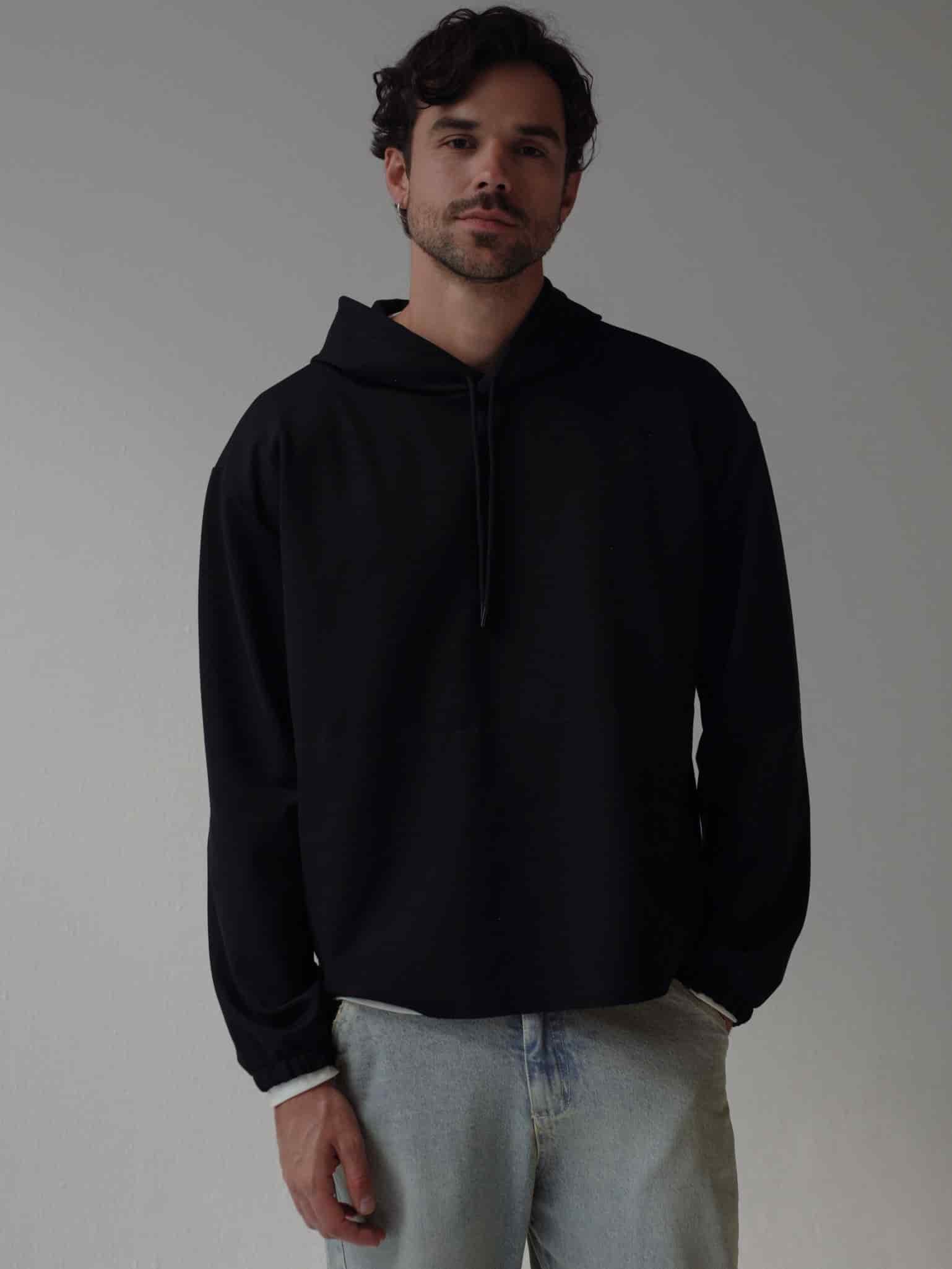 CUT CLEAN HOODIE - BLACK - miniatura 1
