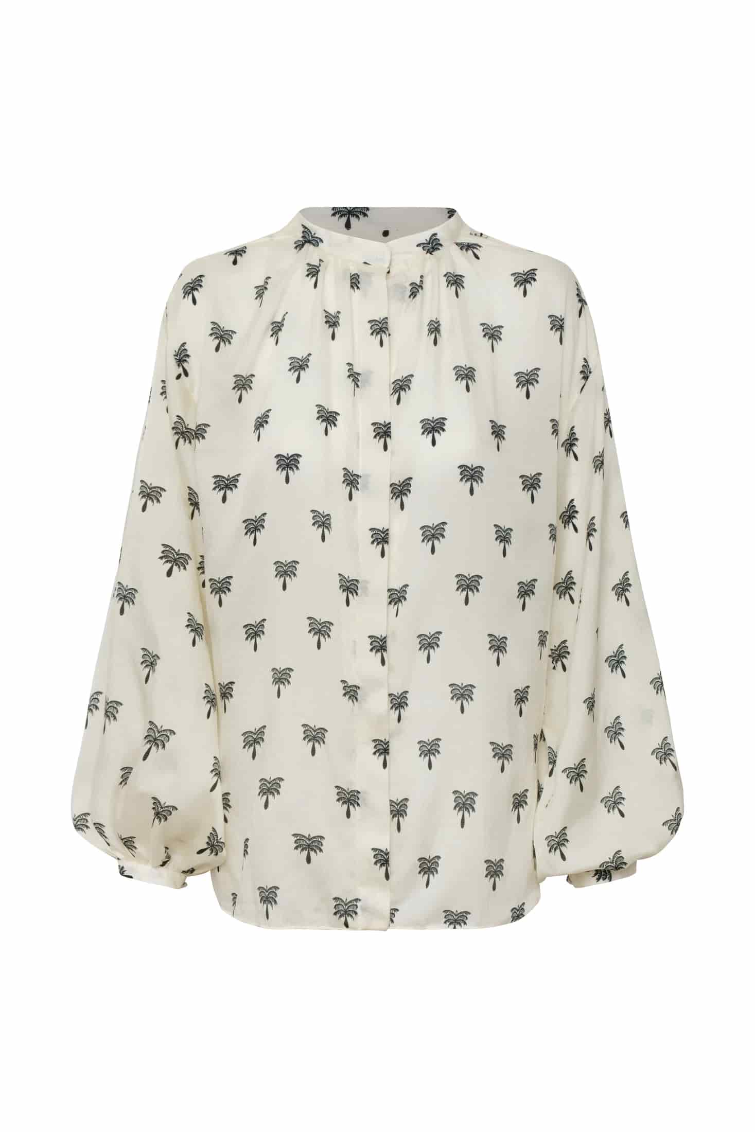 Don Simon Martellato Silk Shirt / Ivory - Black Polka Palms - miniatura 1