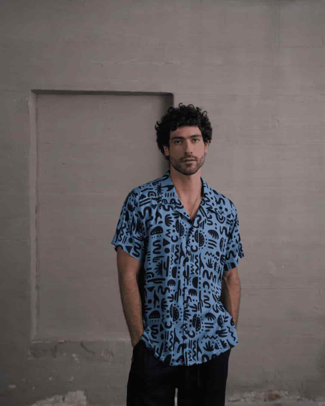 Camisa 3/4 onda azul - miniatura 4
