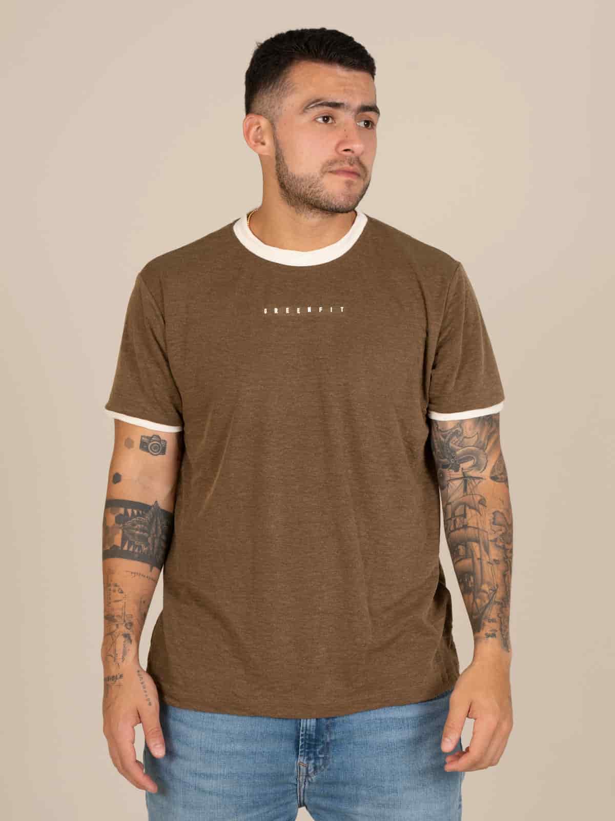 Camiseta hombre slim iza cafe - miniatura 1