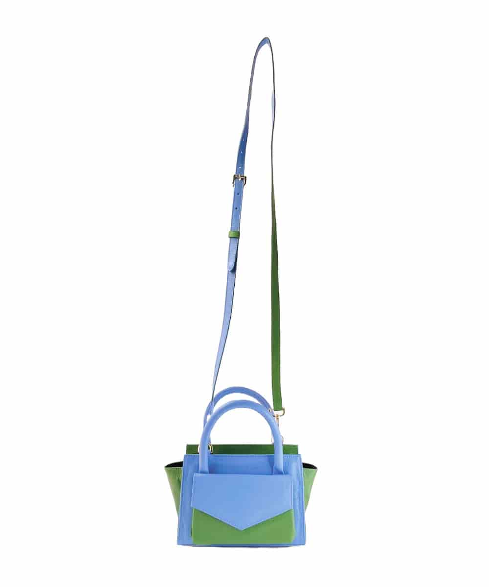 //Pre Order //  Bolso en cuero – MiniBag Blue Pistacho - miniatura 6