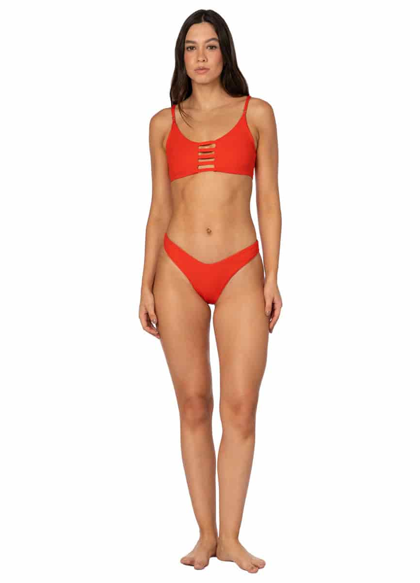 Maaji Red Camelia Praia Classic Bralette Bikini Top - miniatura 10