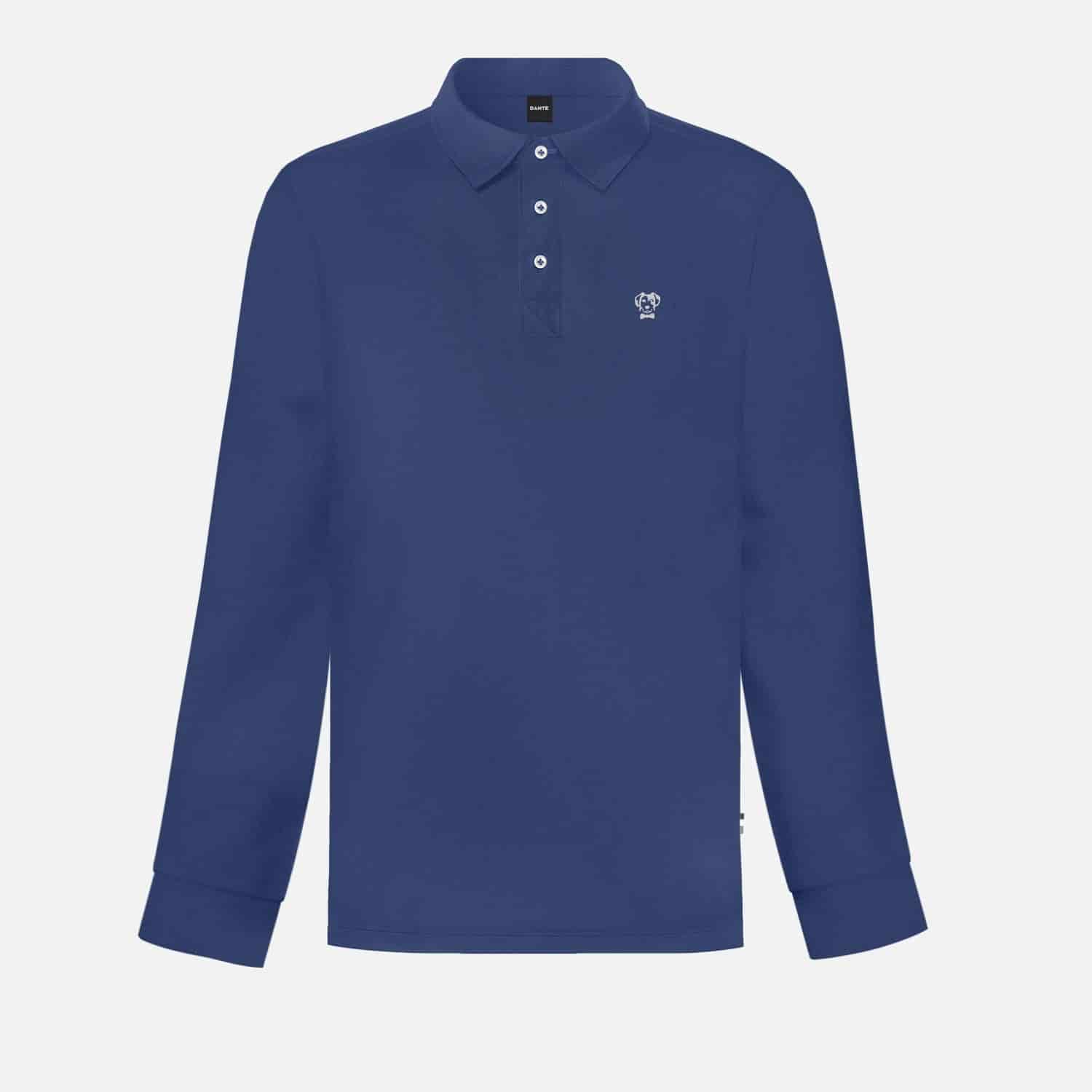 Polo Antimanchas Manga Larga Azul Navy - miniatura 4