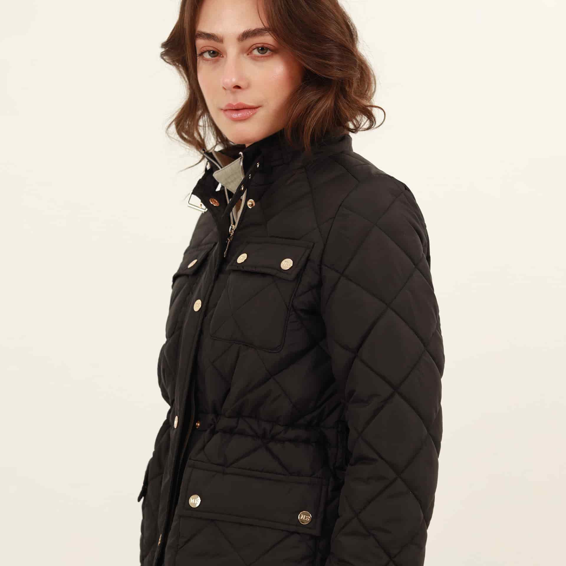 Chaqueta larga acolchada con ajuste en cintura - miniatura 9