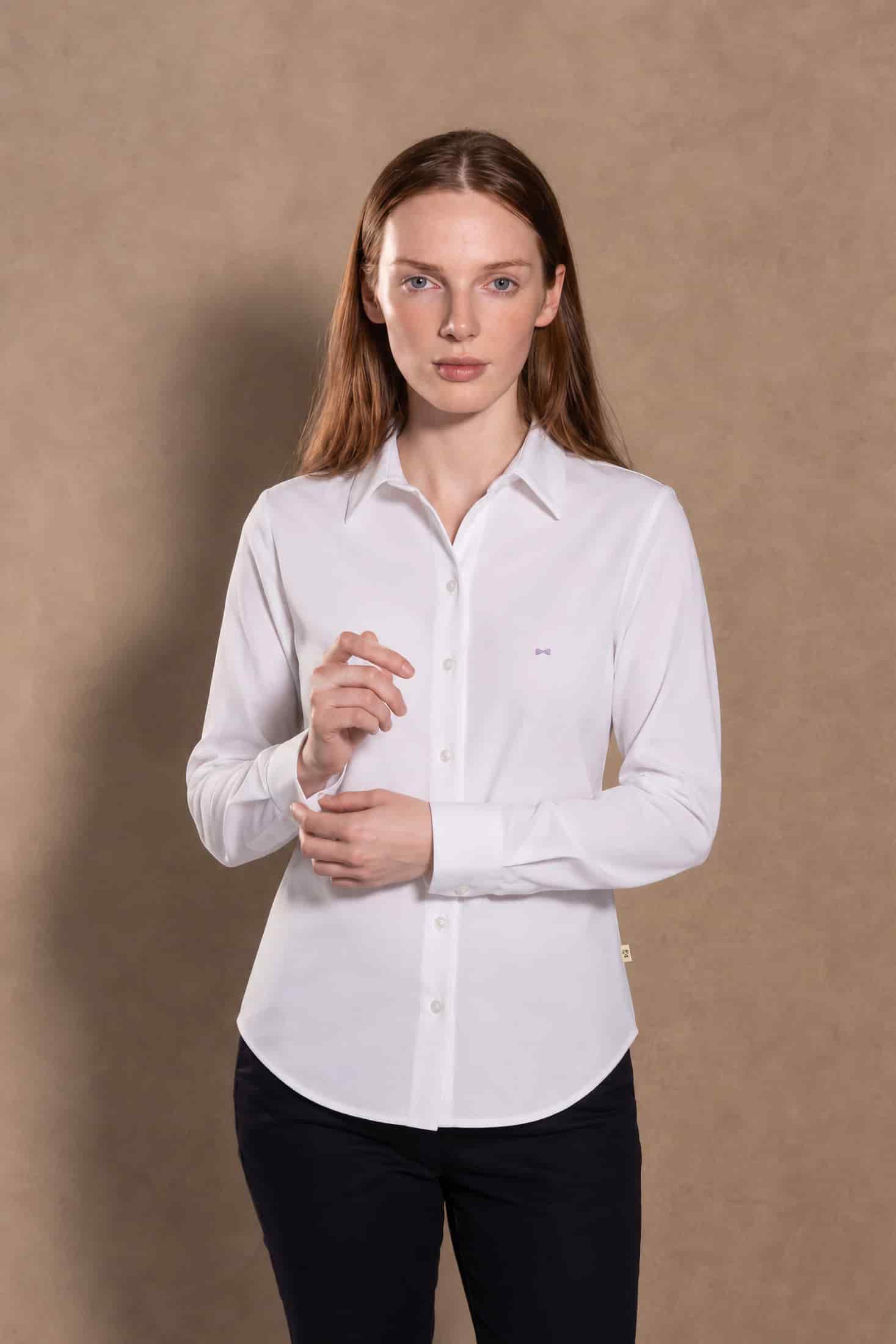 Camisa Perfromance Oxford De Mujer Blanco - miniatura 2