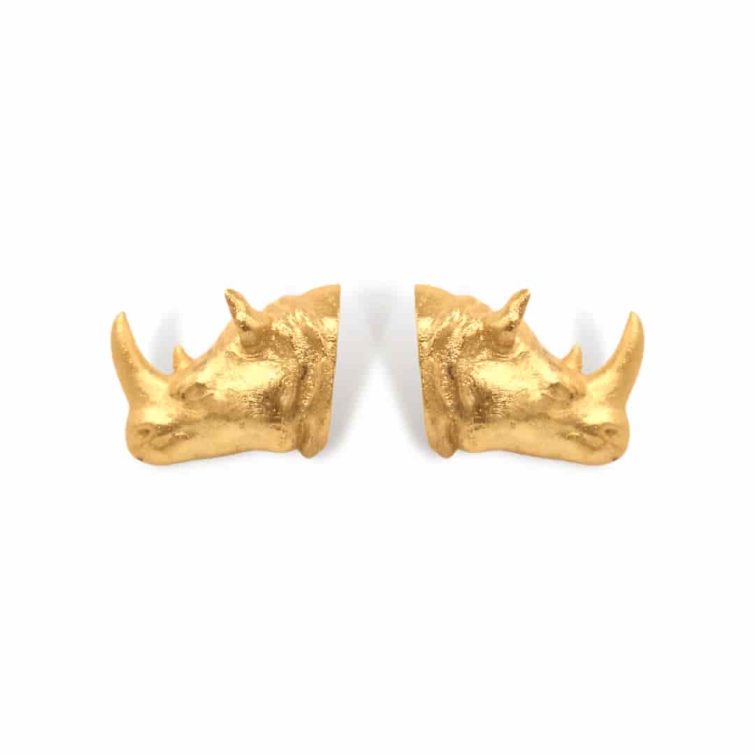 Aretes cabeza de rinoceronte - miniatura 1
