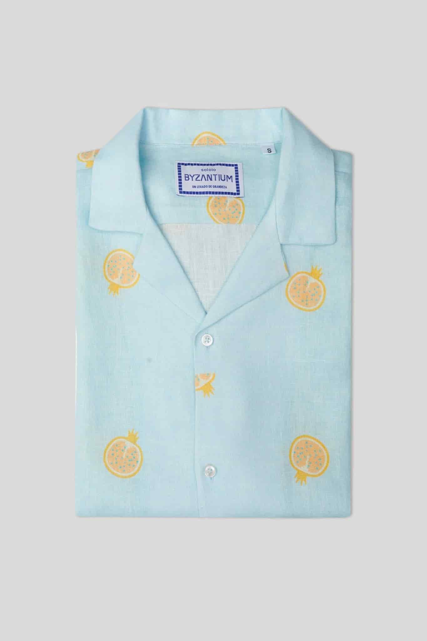 Men's bastión linen shirt sky blue - miniatura 5