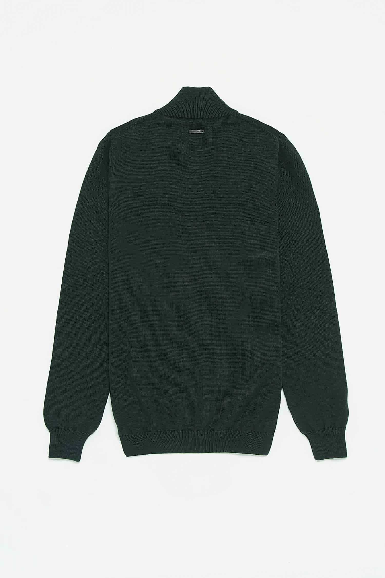 Saco Half Zip Algodón Verde Botella - miniatura 4