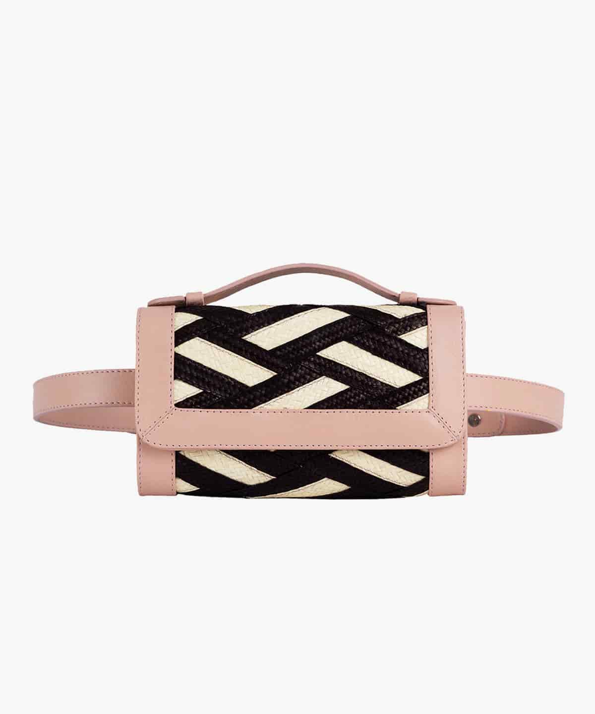 Zenu Belt Bag in Raffia and Leather - miniatura 2