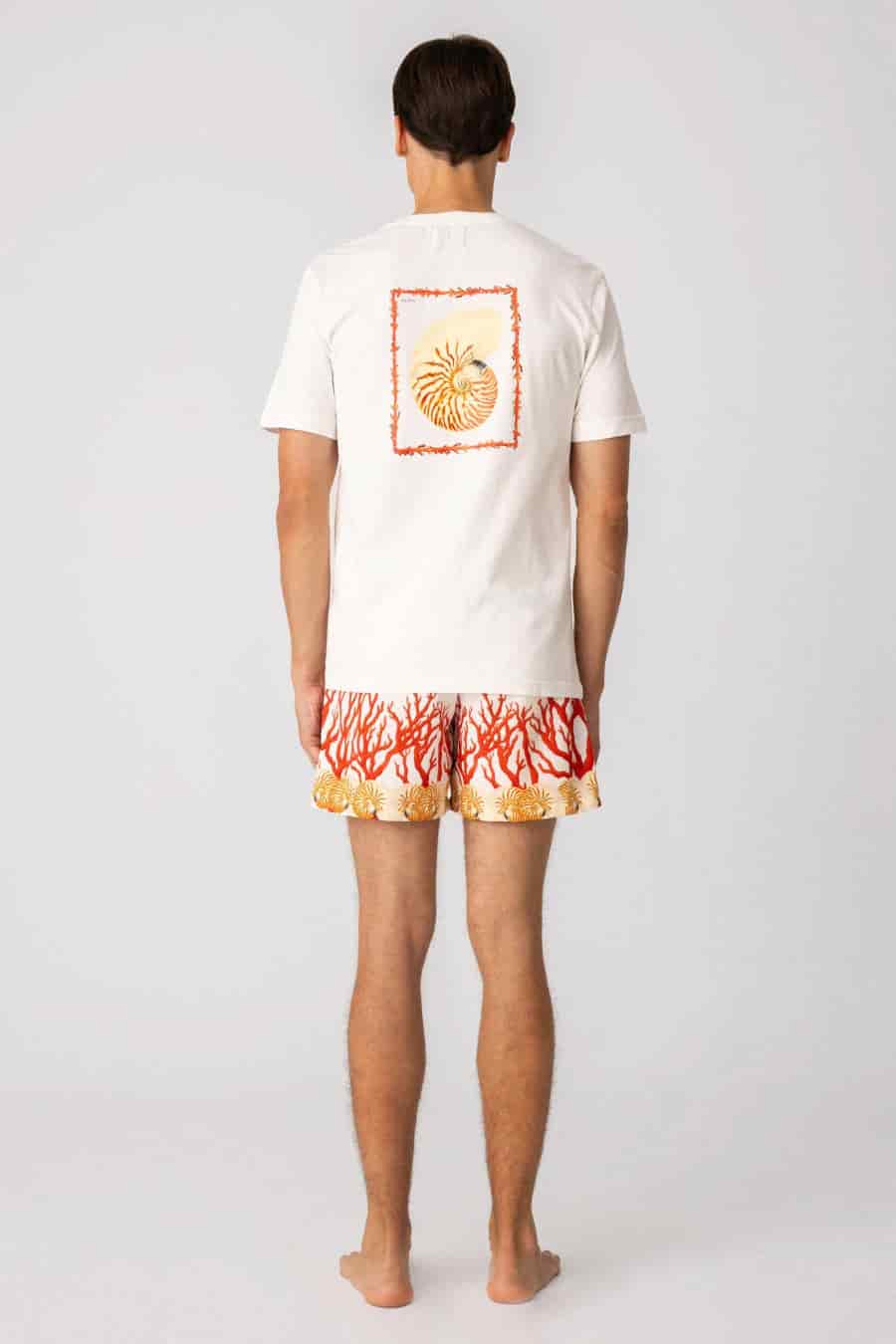 Men's cotton t-shirt white aronnax - miniatura 2