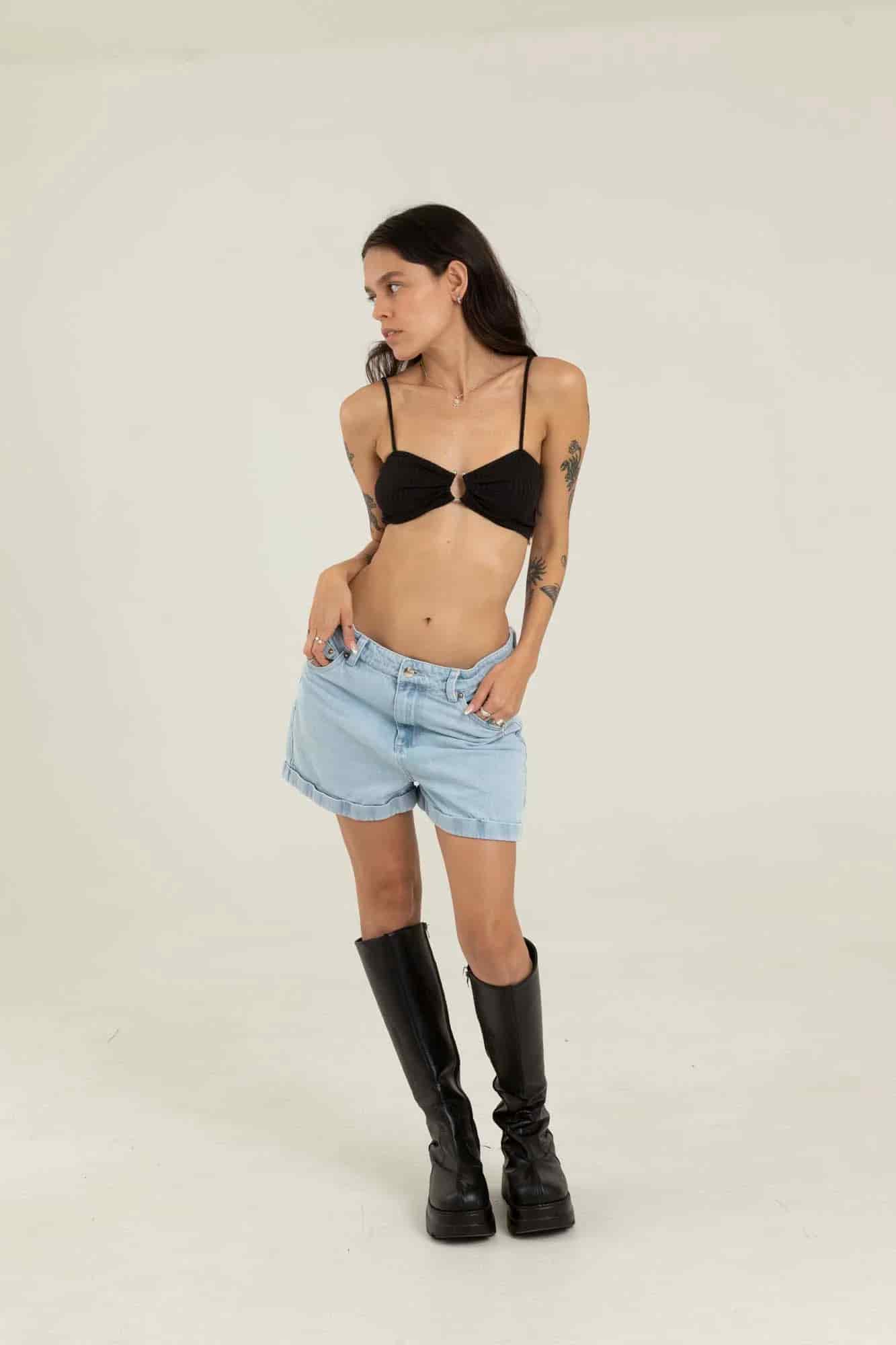 LIGHT WASH DENIM SHORT - miniatura 19