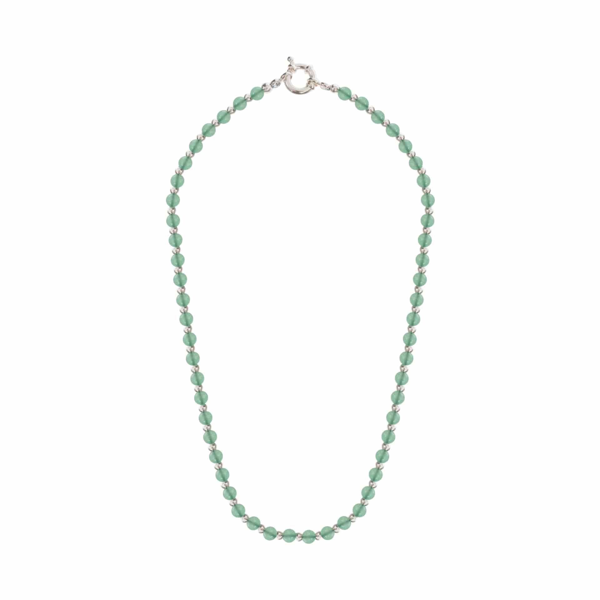 GREEN MIST NECKLACE | COLLAR CON BALINES EN PLATA Y ÁGATAS - miniatura 1