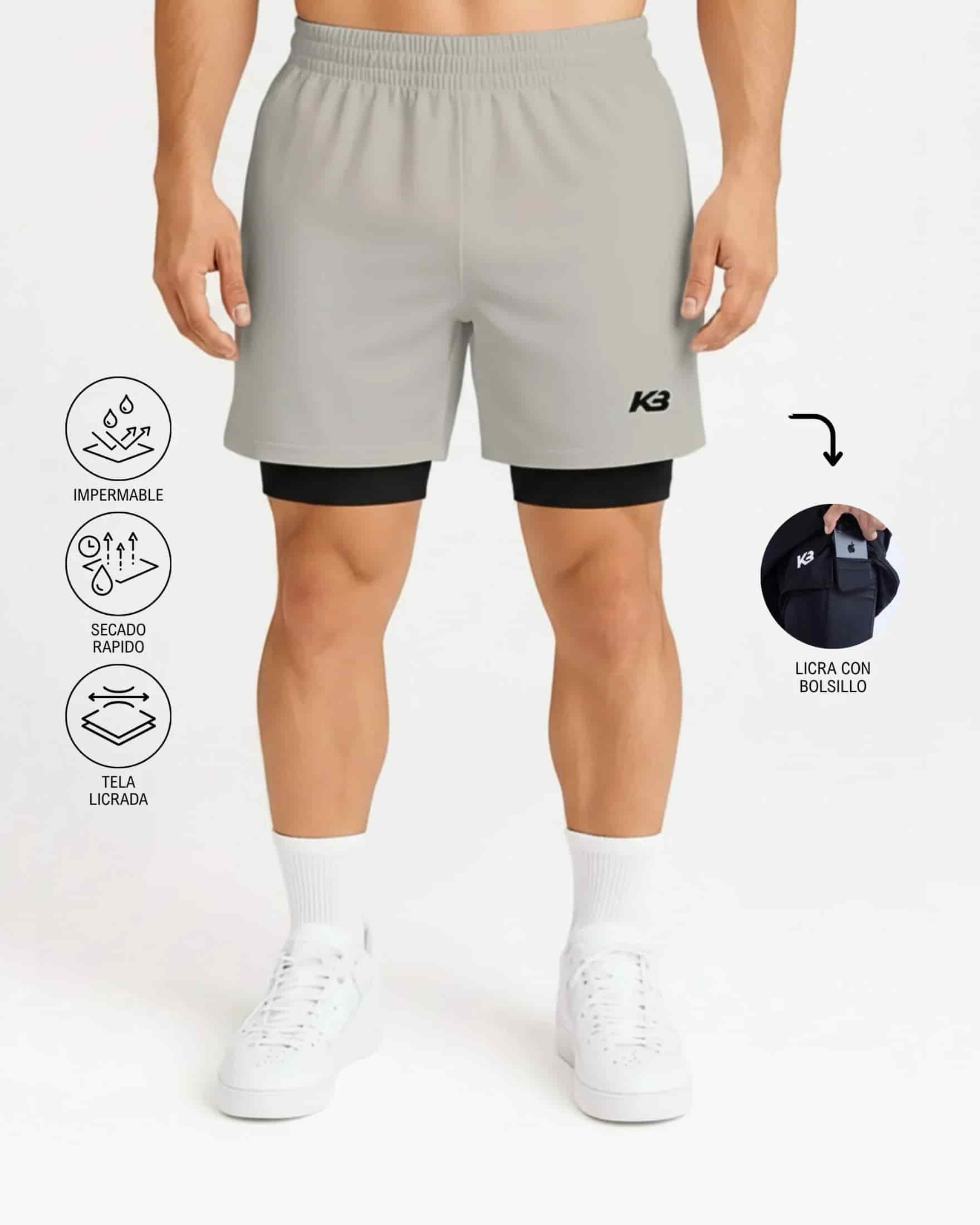 Pantaloneta Con Licra Y Bolsillo┃KBMEN RF.103 - miniatura 11