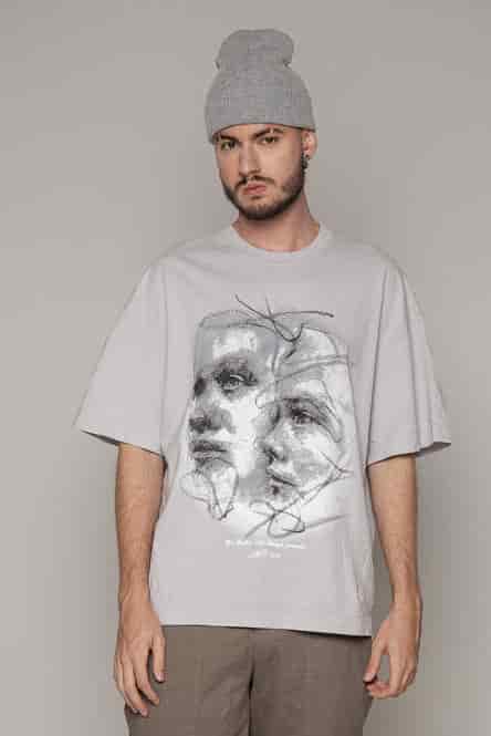 Oversized The Art Rostro-Gris/Claro - miniatura 1