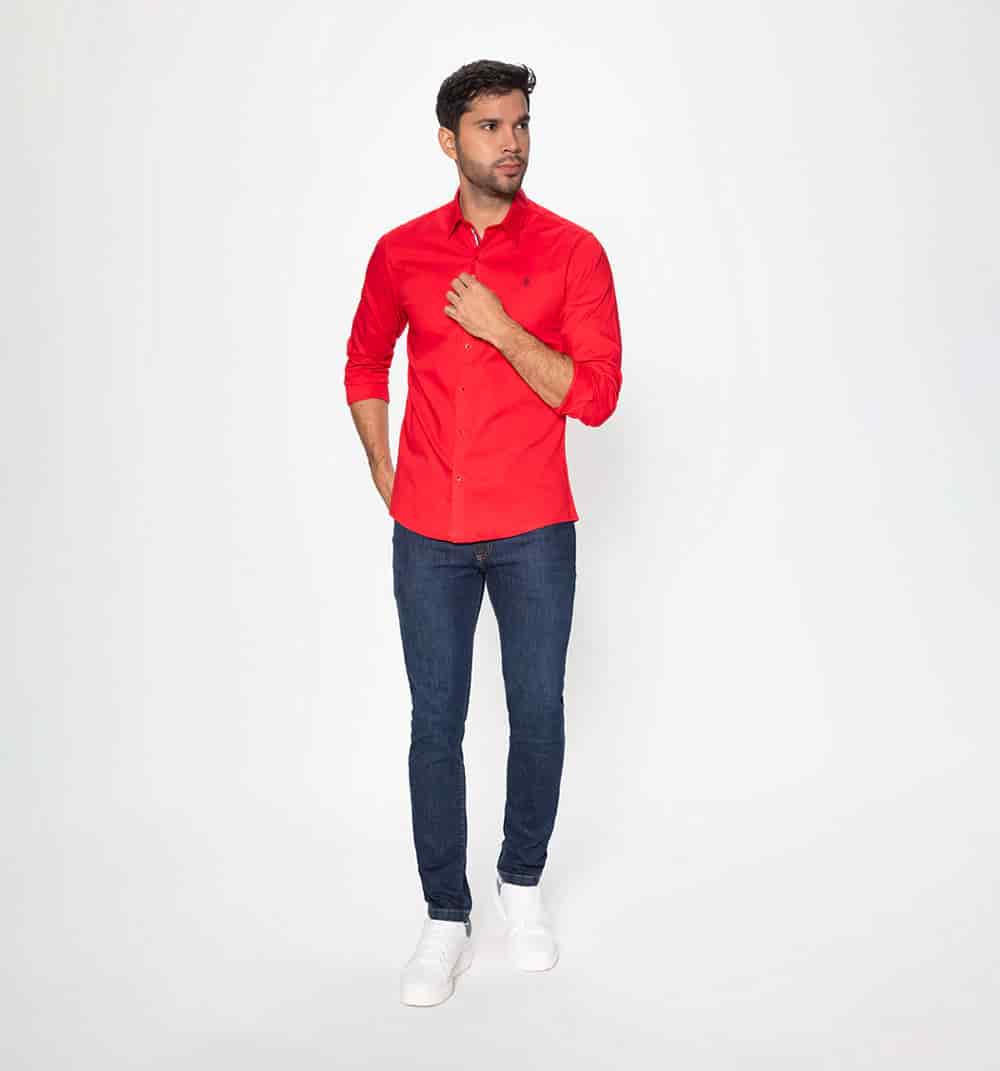 Camisa manga larga slim fit con cinta en - miniatura 6