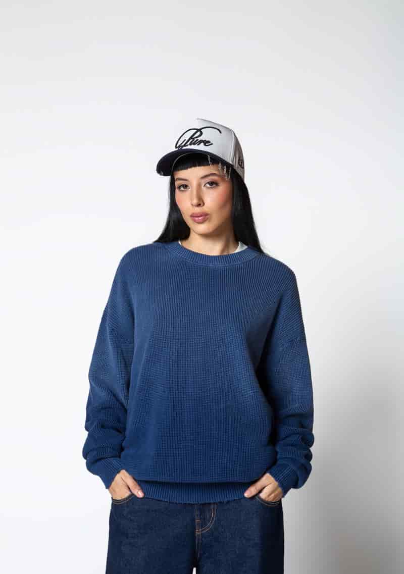 Dopamine blue knit crewneck - miniatura 2