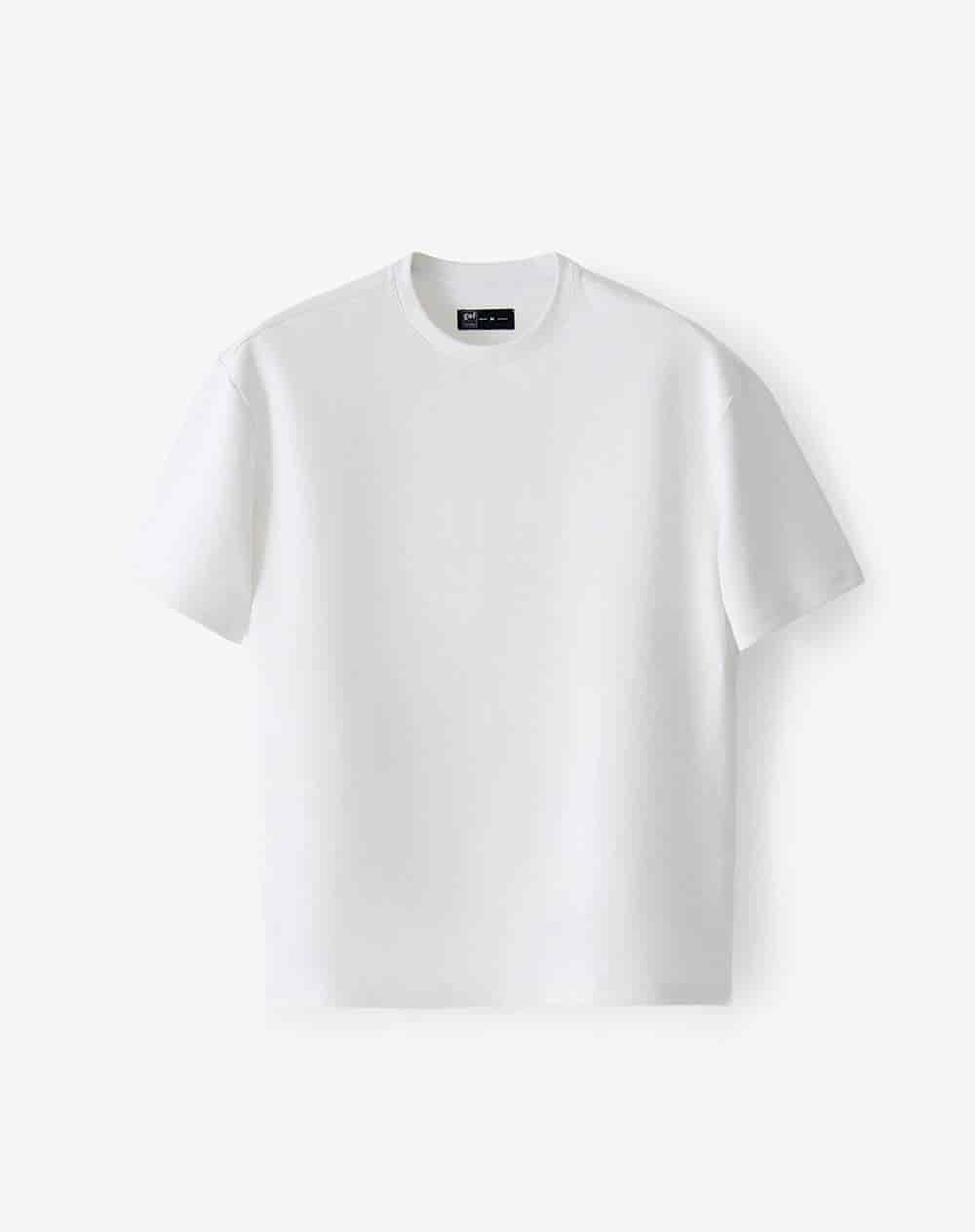 Camiseta manga corta oversize algodón blanco hombre - miniatura 1