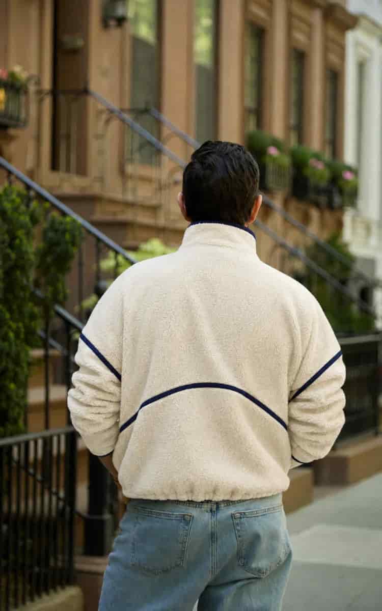 SACO OVEJERO BOXY CREMA - UNISEX - miniatura 3