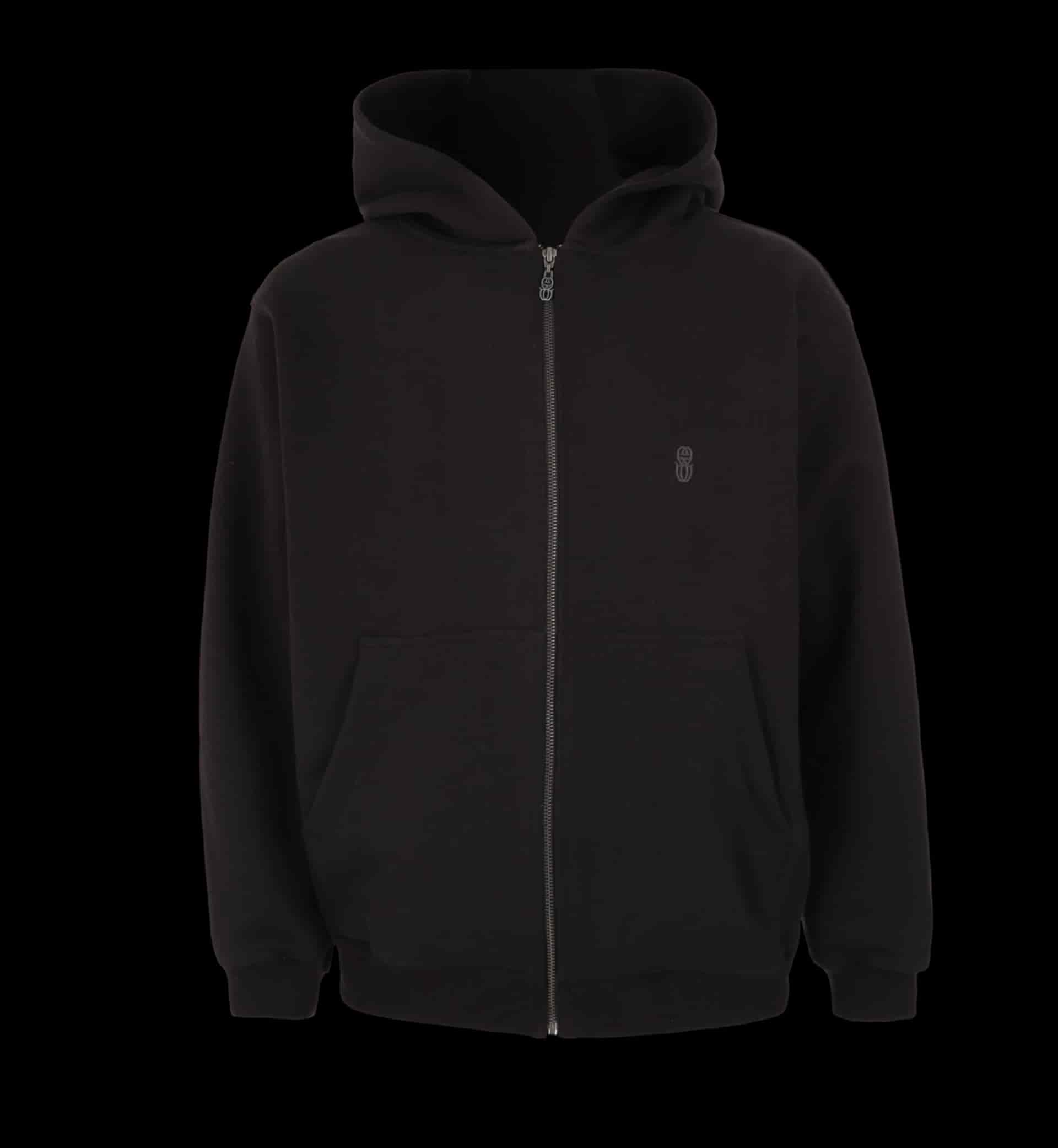MONOGRAM BLACK ZIPPER HOODIE - miniatura 1