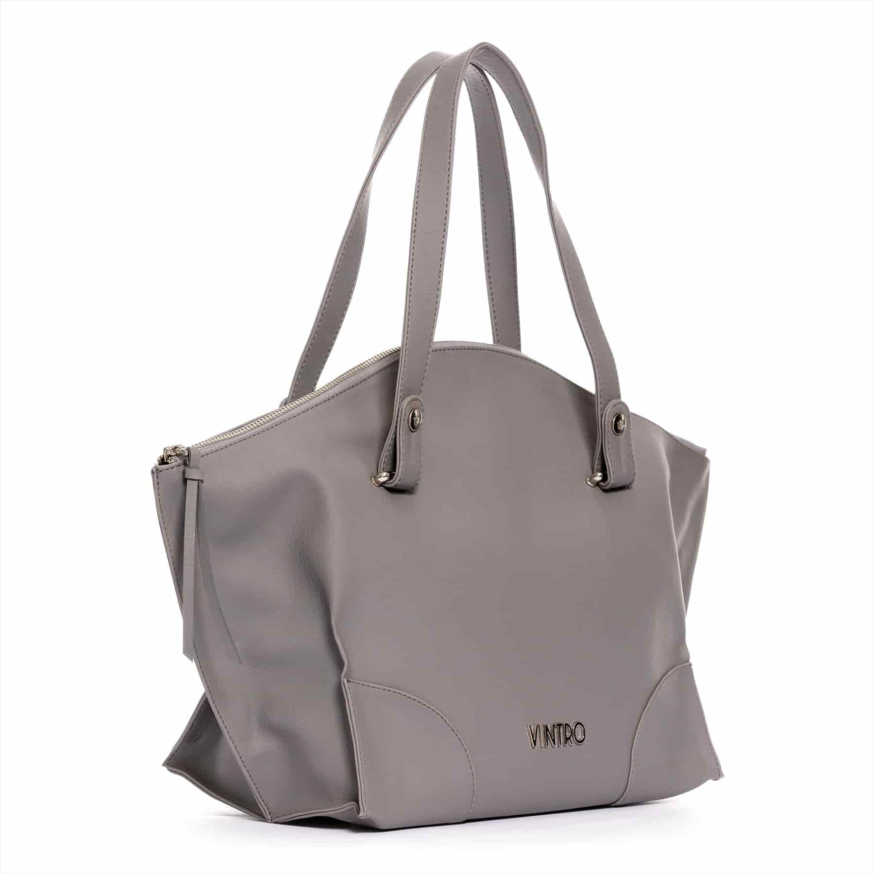 Cartera para mujer Grace grande gris con bolsillo interno y detalle - miniatura 5