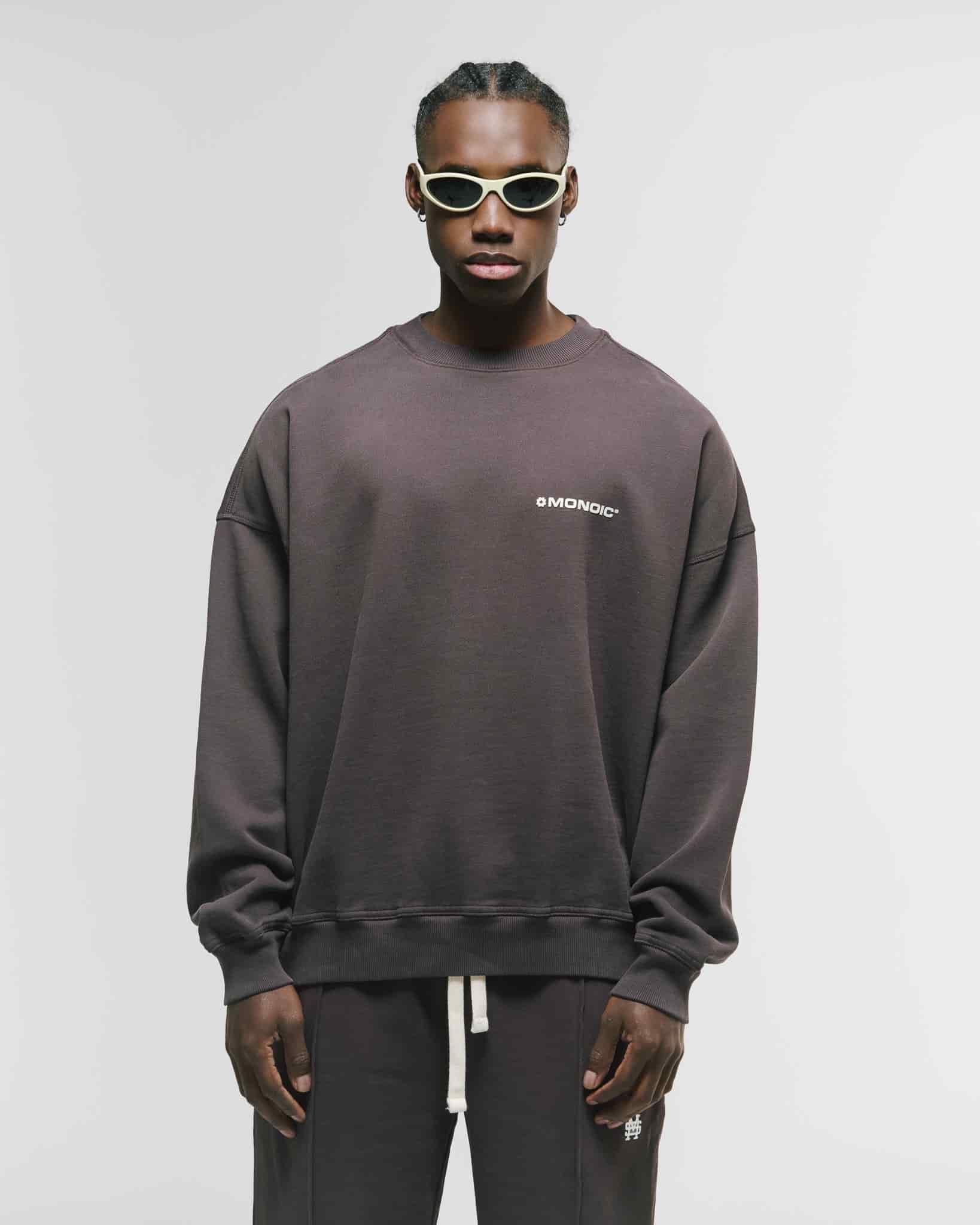 Crewneck Oversized Básico V4 - Café Chocolate - miniatura 2