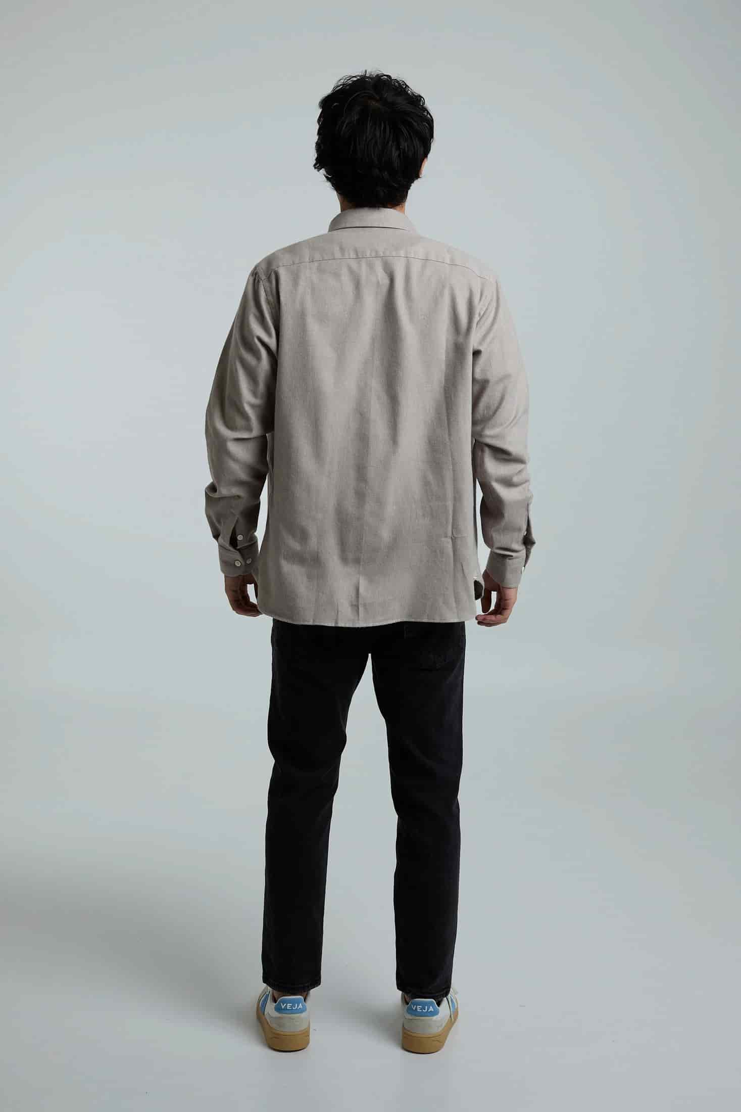 Camisa twill beige - miniatura 4