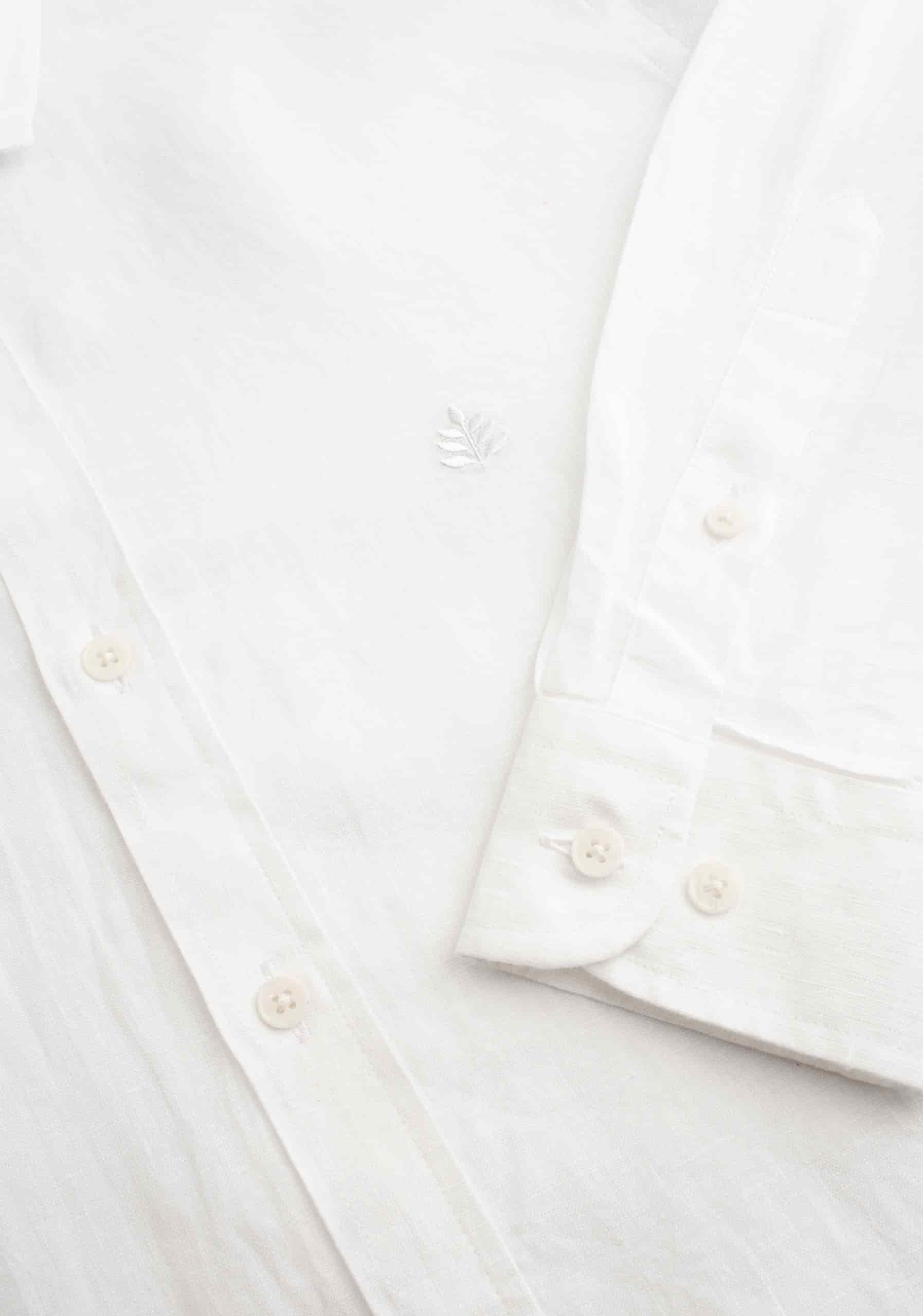 Camisa H Lino Unicolor L-Atn Blanco - miniatura 3