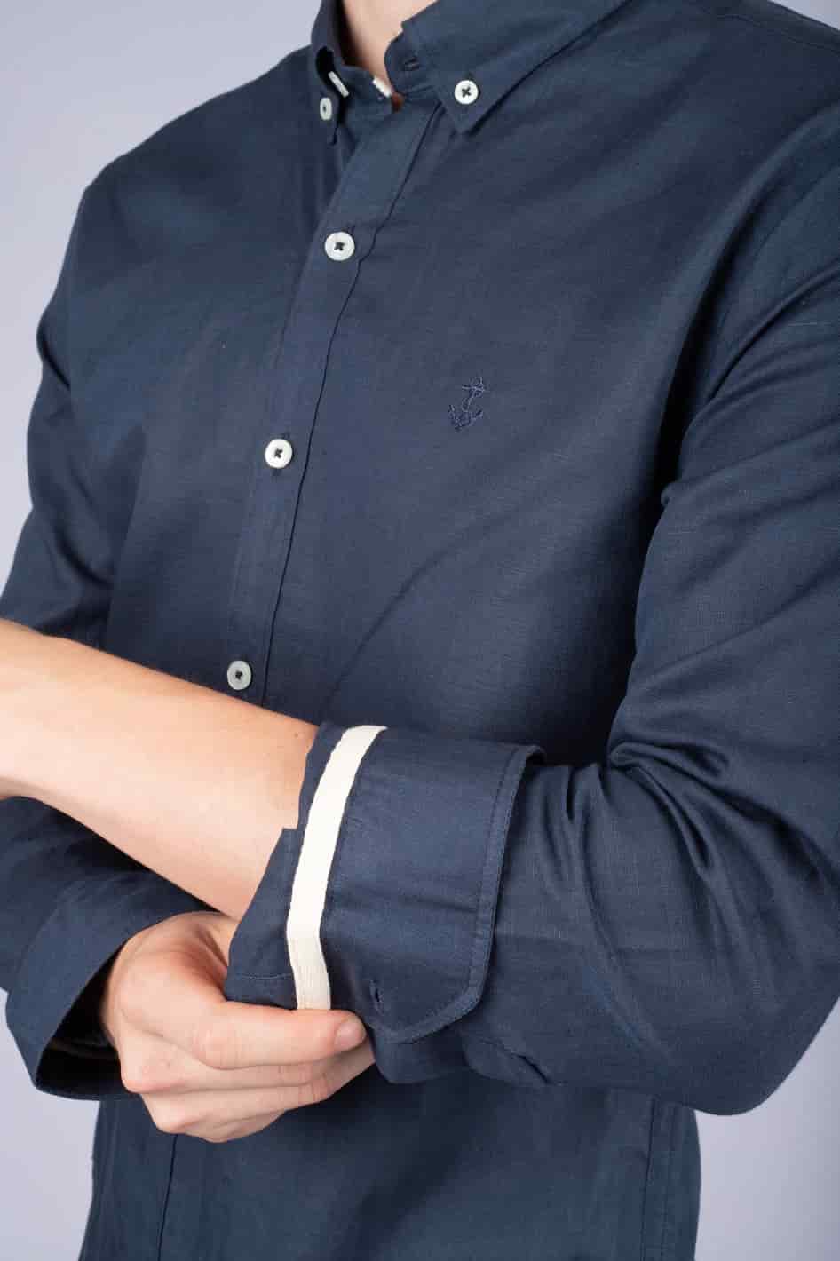 Camisa de Lino Azul Navy - miniatura 2