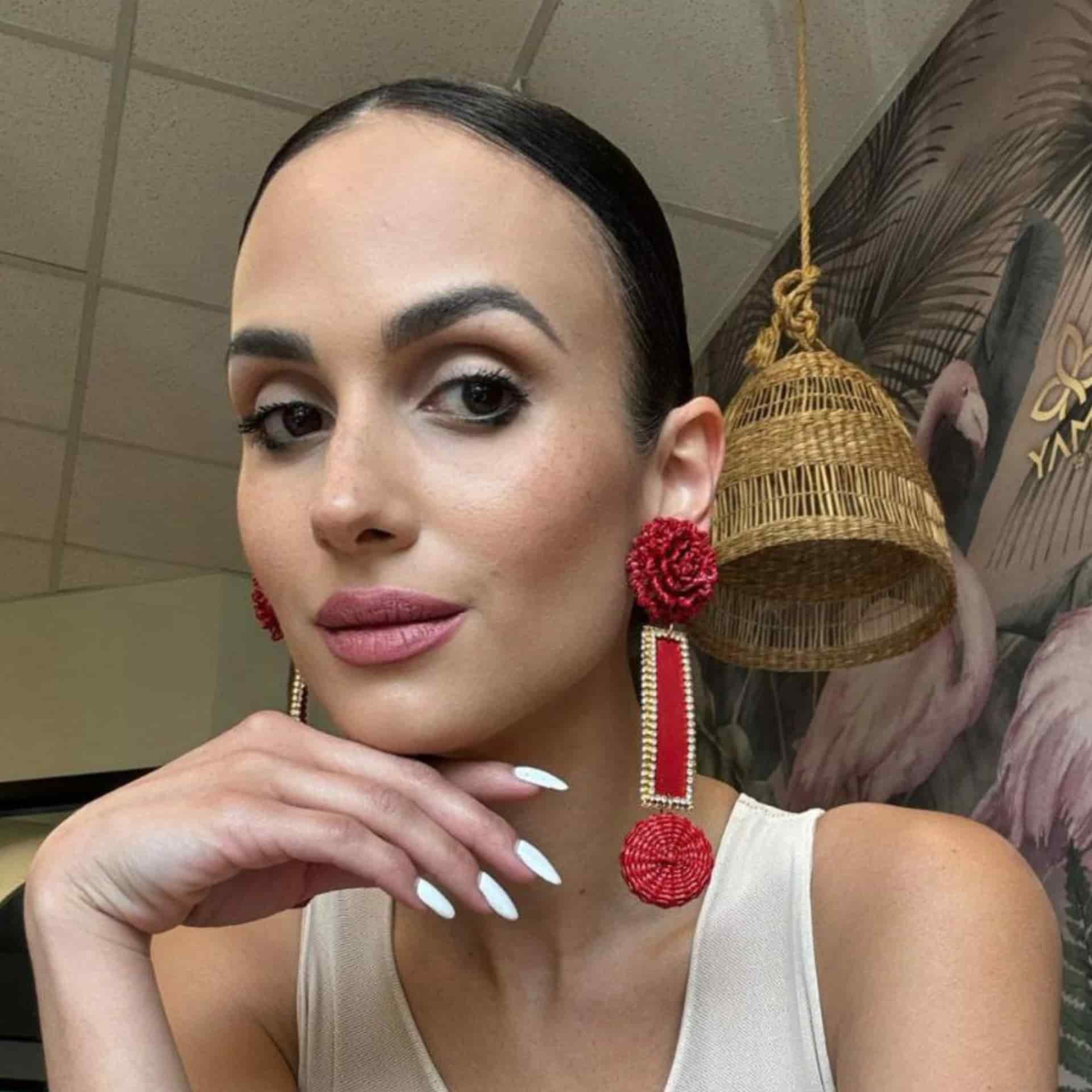 Long Red and Gold Earrings - miniatura 2