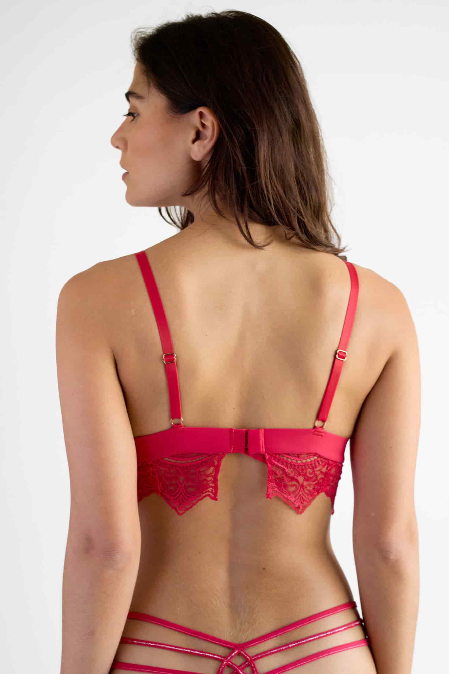 BRALETTE ELLIPSE EN ENCAJE SIN ARO TOTAL COMODIDAD BOREAL ROJO - miniatura 2