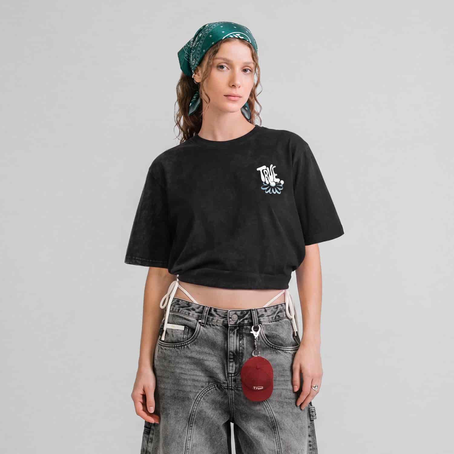 Bloom Boxy T-Shirt - Washed Black - miniatura 8