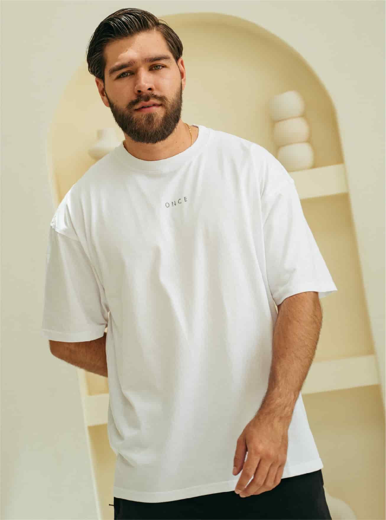 Camiseta Oversize Unisex - White Solid - miniatura 1
