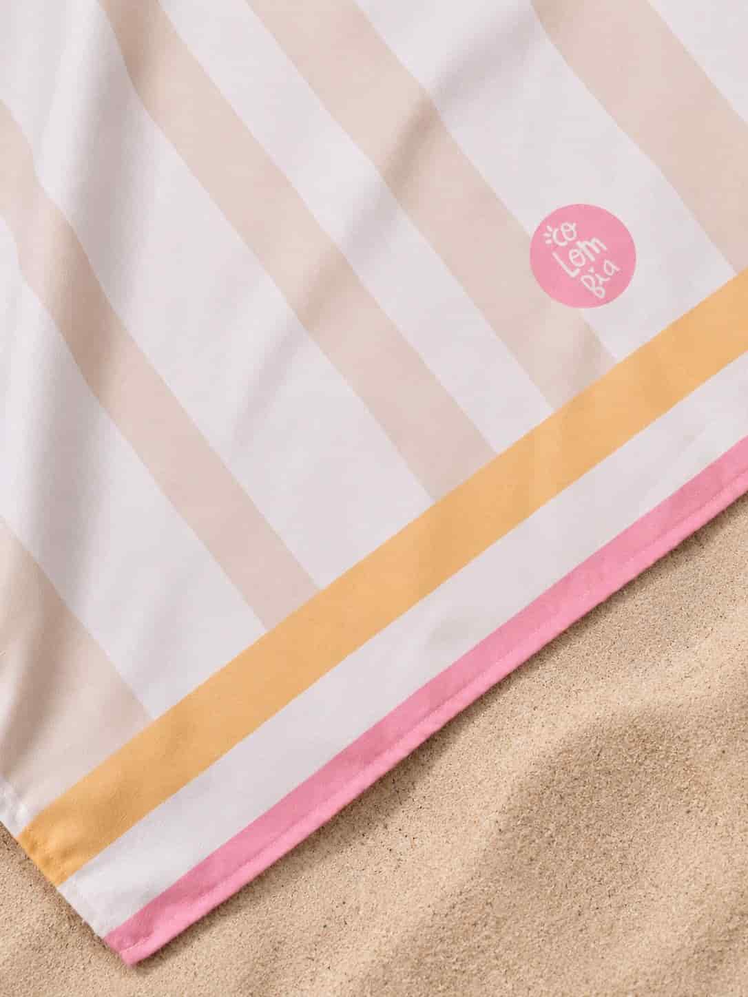 Toalla Estampada Rayas Beige - miniatura 5