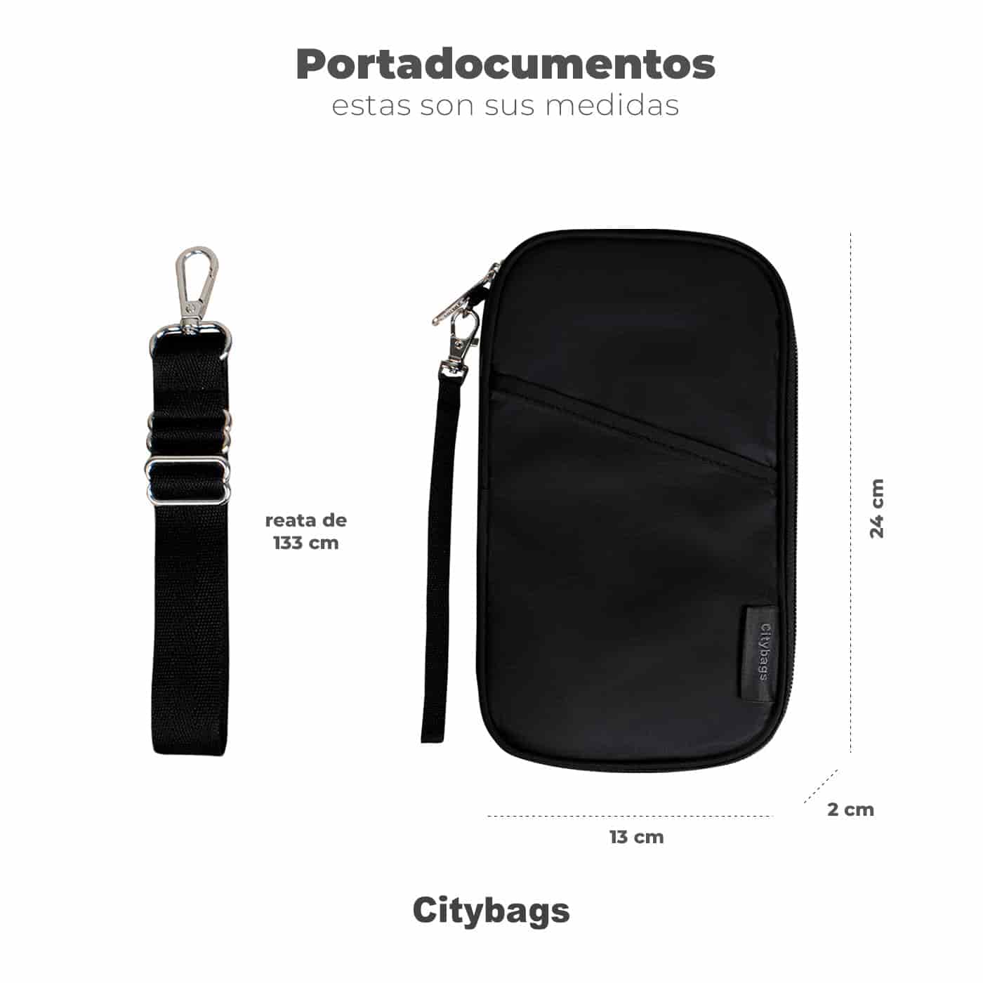Portadocumentos de Viaje Light Negro Citybags - miniatura 4