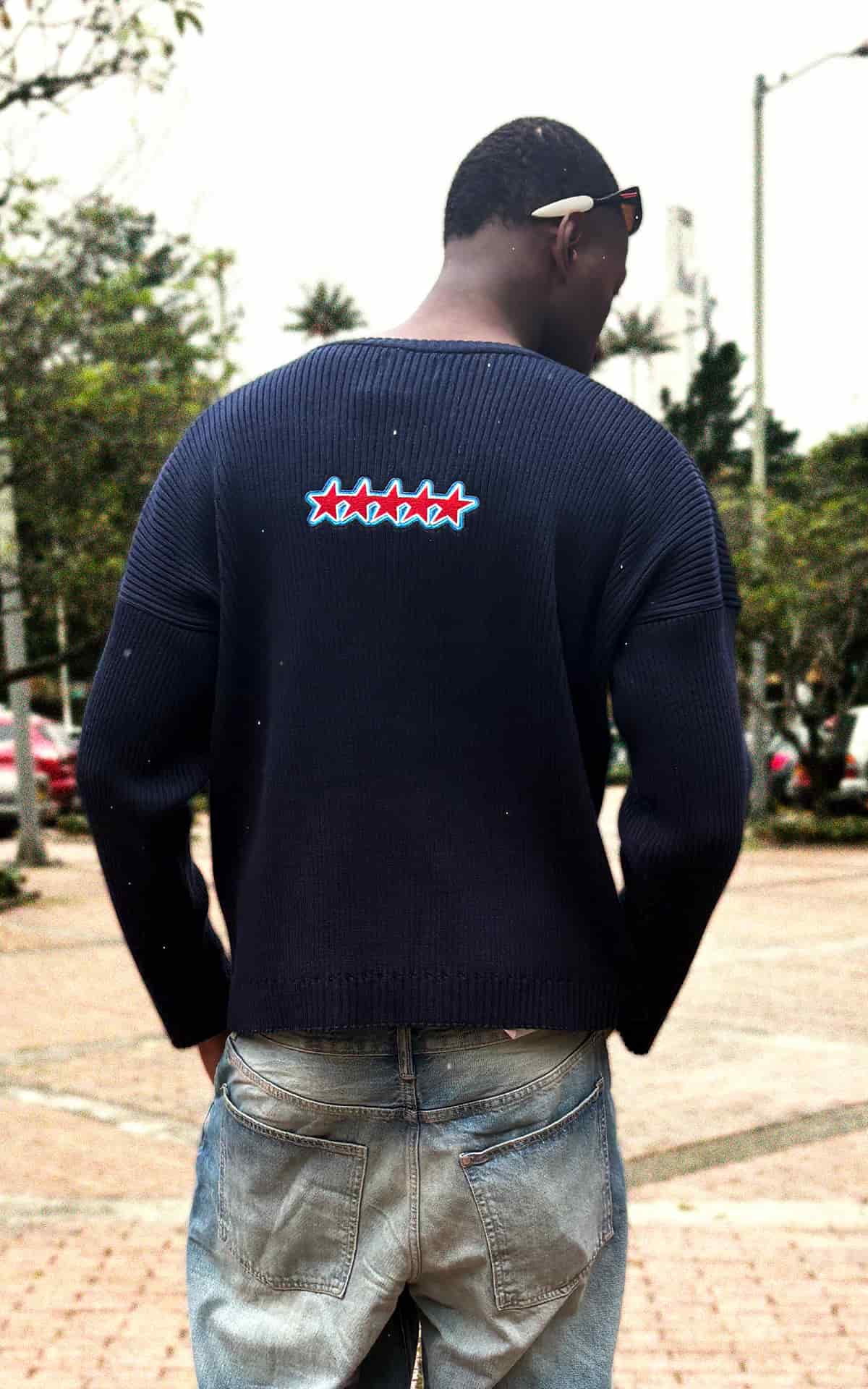 Starry Rib Sweater Navy - miniatura 4
