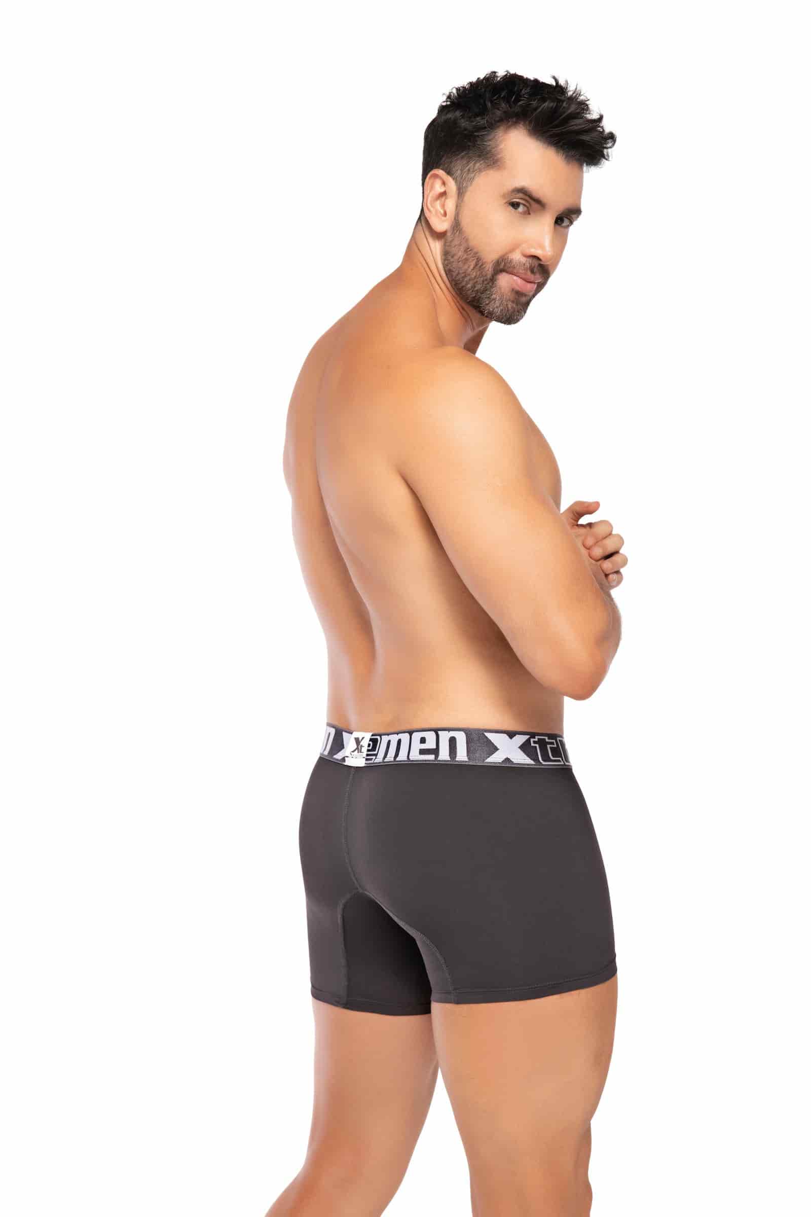 BOXER CLASICO CORTO NYLON GRIS OSC - miniatura 2